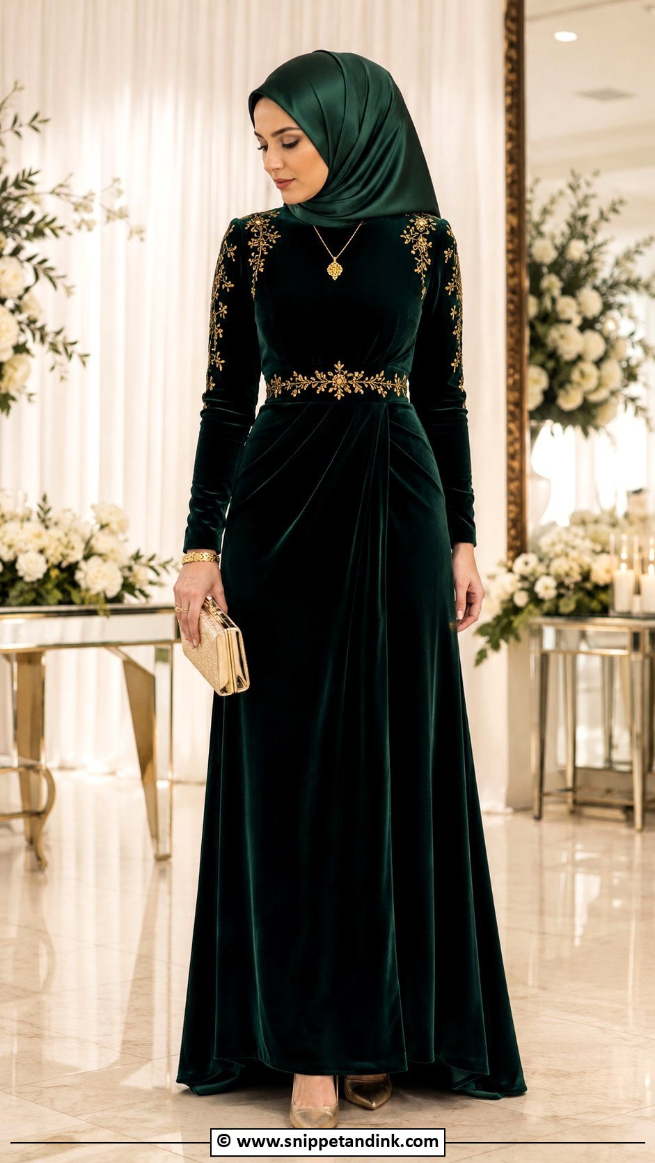 Muslim Bride Velvet Dress - Snippet and Ink - 30 Muslim Brides Ideas
