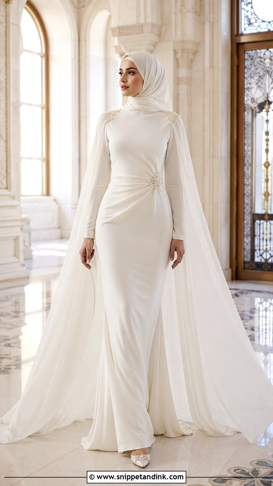 Muslim Wedding Dress With Cape - Snippet and Ink - 25 Modern Muslim Wedding Dresses
