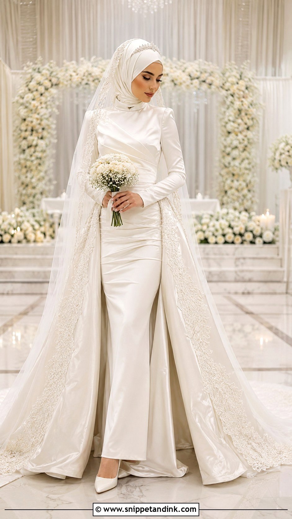 Muslim Wedding Dress With Detachable Train - Snippet and Ink - 30 Muslim Wedding Dress Ideas