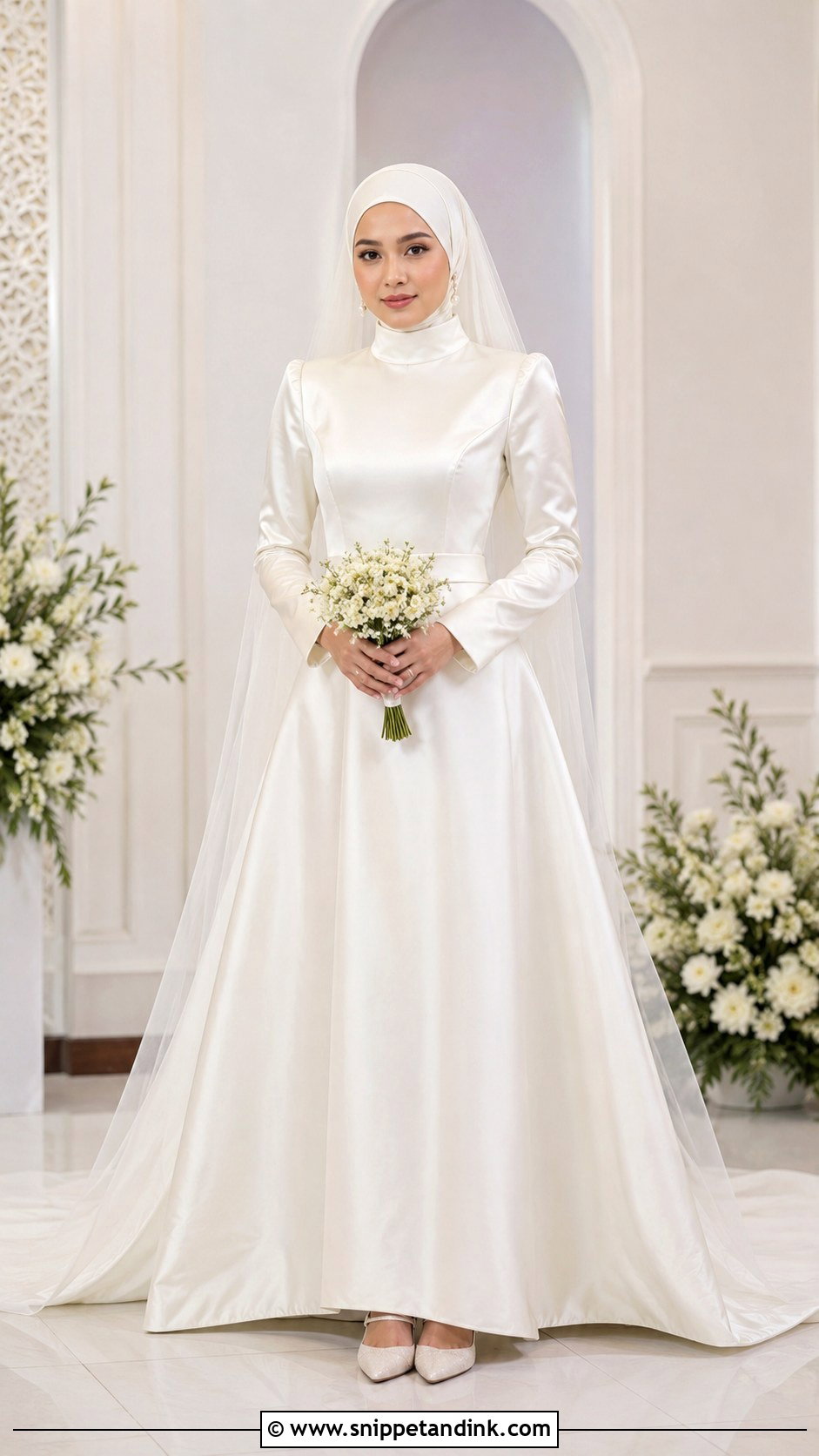 Muslim Wedding Dress With High Neck - Snippet and Ink - 25 Modern Muslim Wedding Dresses