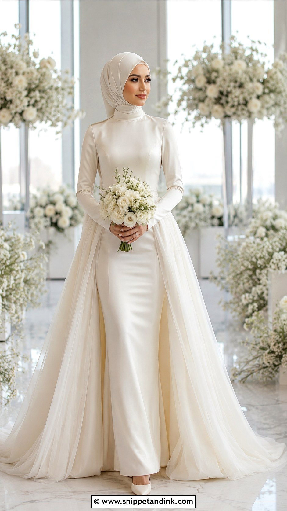 Muslim Wedding Dress With Overskirt - Snippet and Ink - 25 Modern Muslim Wedding Dresses