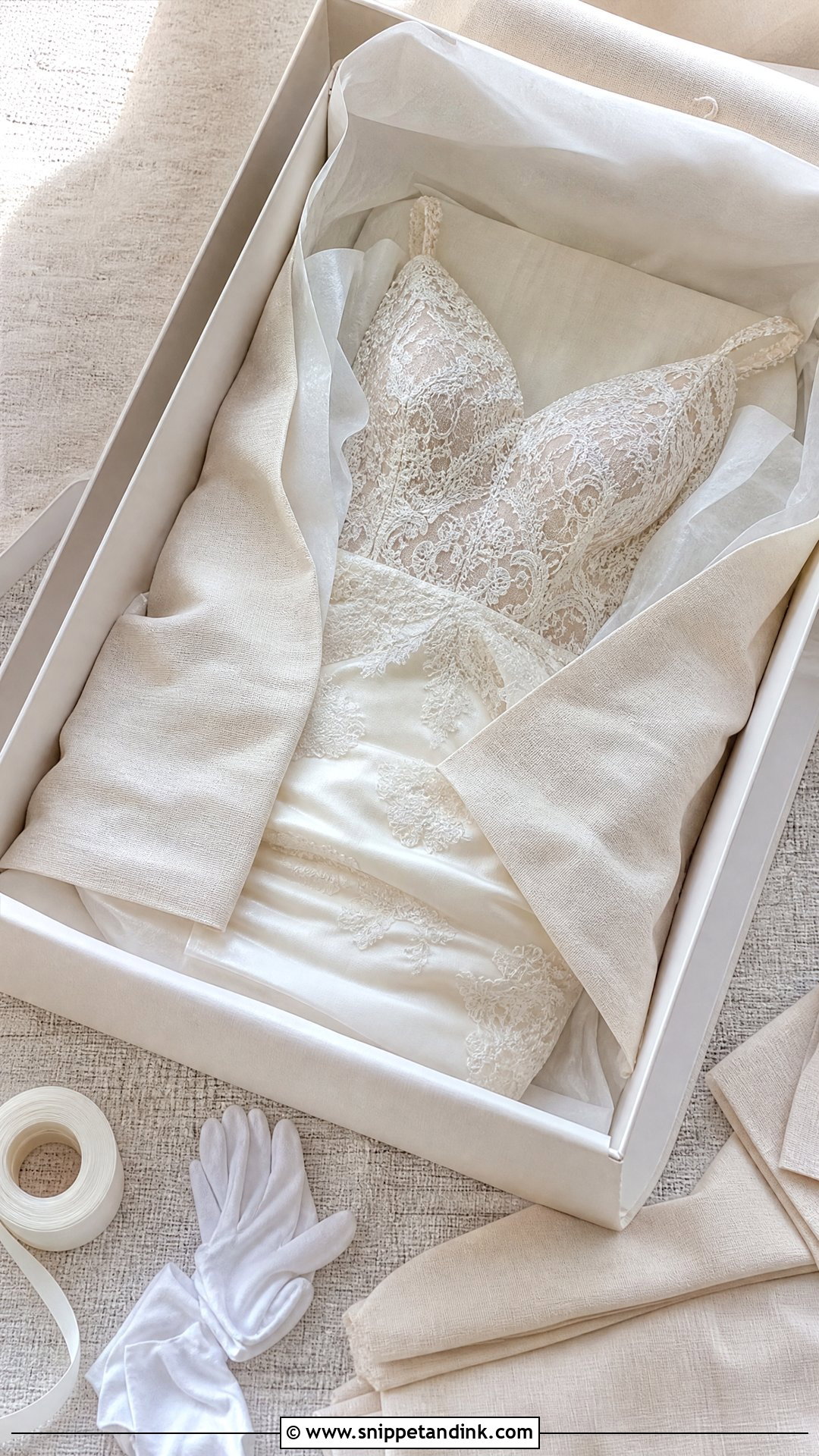 Muslin Lined Wedding Dress Box - Snippet and Ink - 20 Wedding Dress Box Ideas