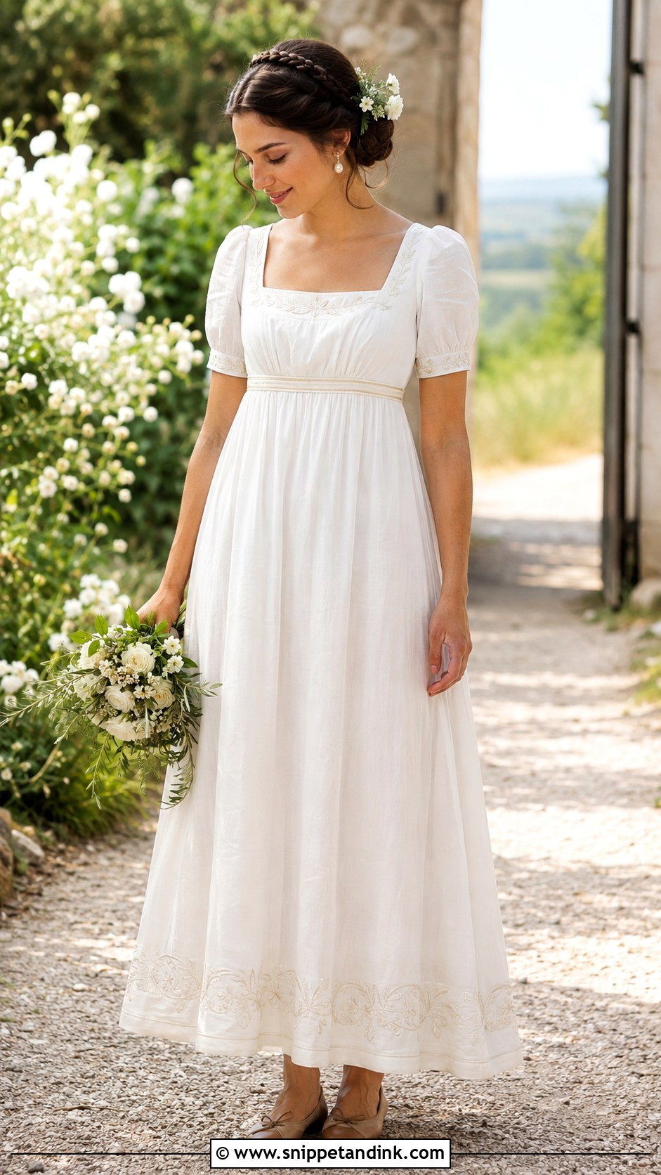 Muslin Regency Era Wedding Dress - Snippet and Ink - 20 Regency Era Wedding Dress Ideas