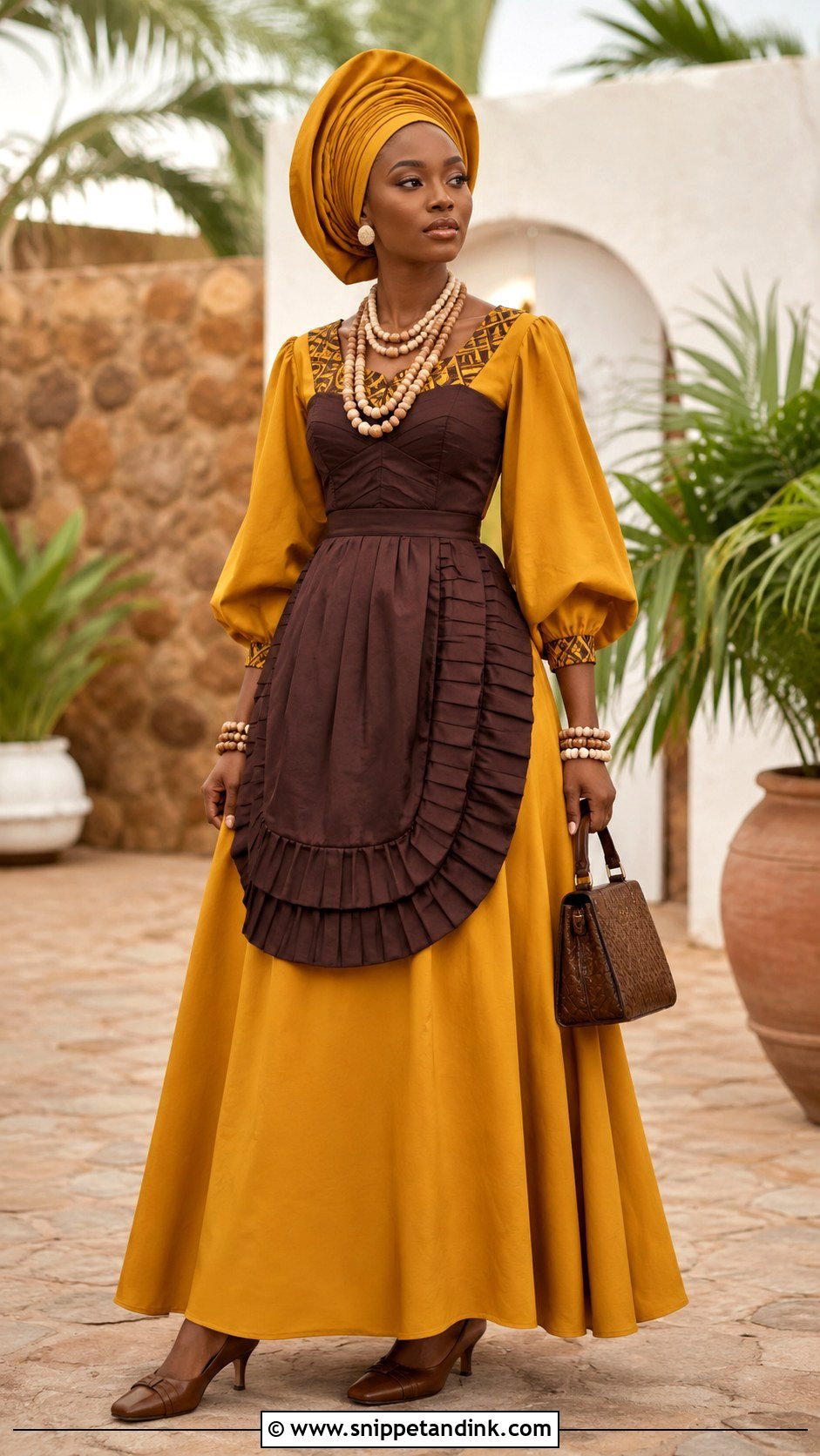 Mustard And Brown Membeso Dress - Snippet and Ink - 20 Membeso Dress for the Bride Ideas