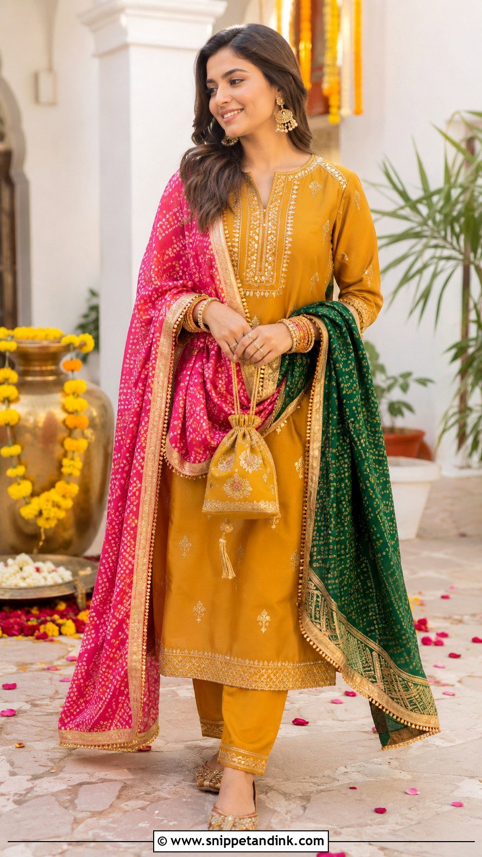 Mustard Gota Patti Suit Mehndi Outfit - Snippet and Ink - 20 Mehandi Function Dresses Mehndi Outfit
