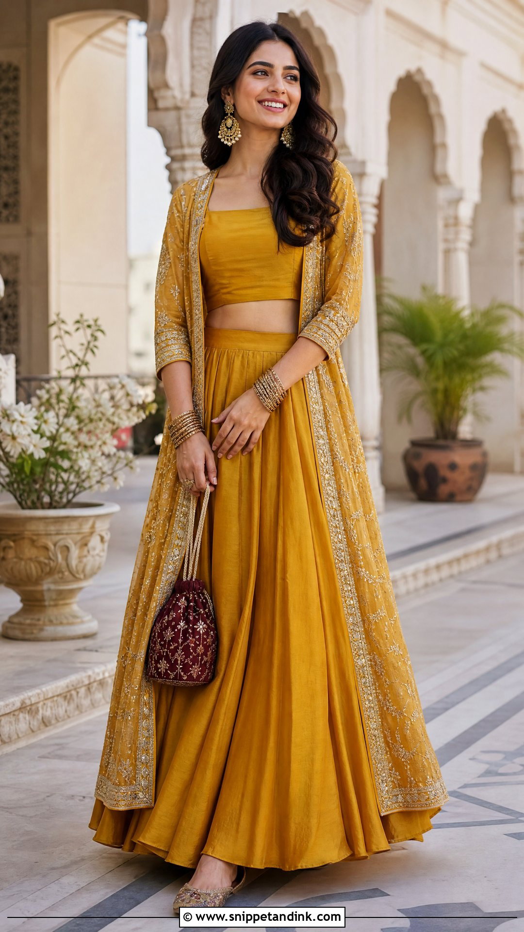Mustard Jacket Party Lehenga - Snippet and Ink - 20 Party Lengha Ideas