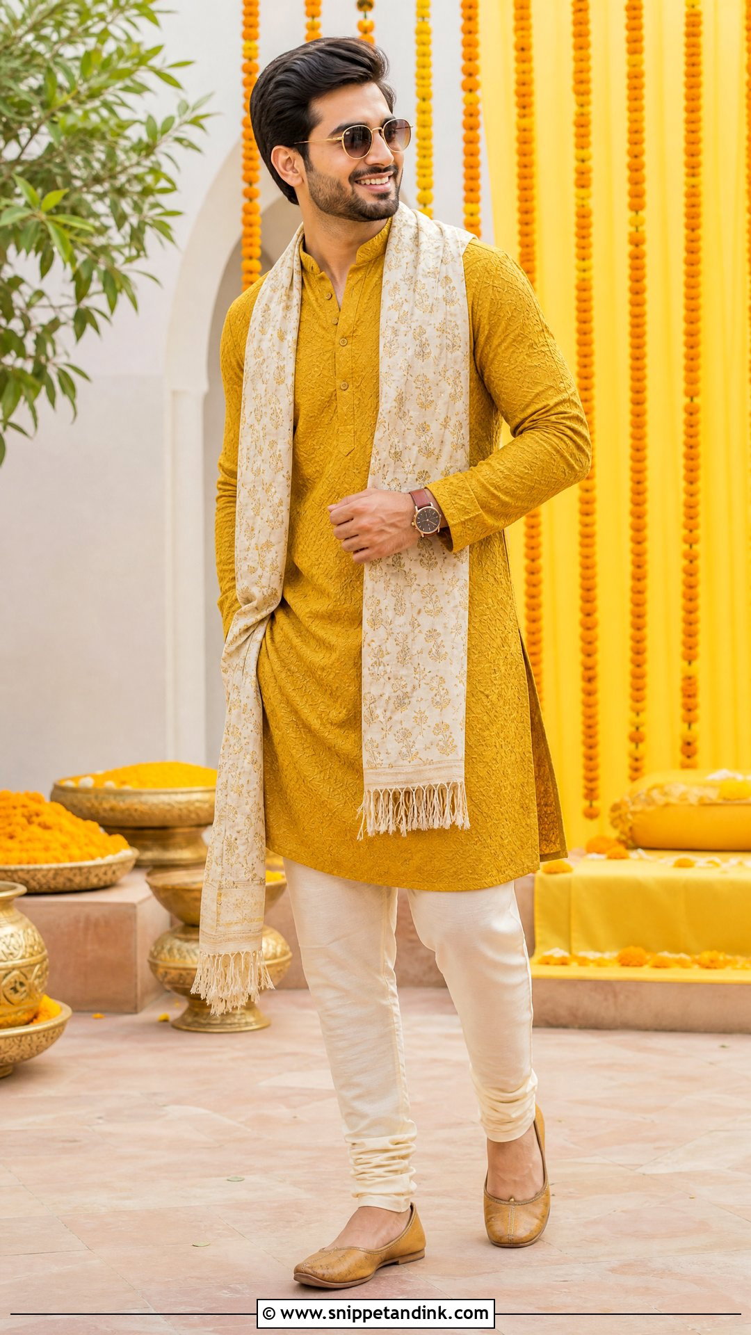 Mustard Kurta Pajama Outfit for Brides Brother - Snippet and Ink - 20 Outfit for Brides Brother Ideas