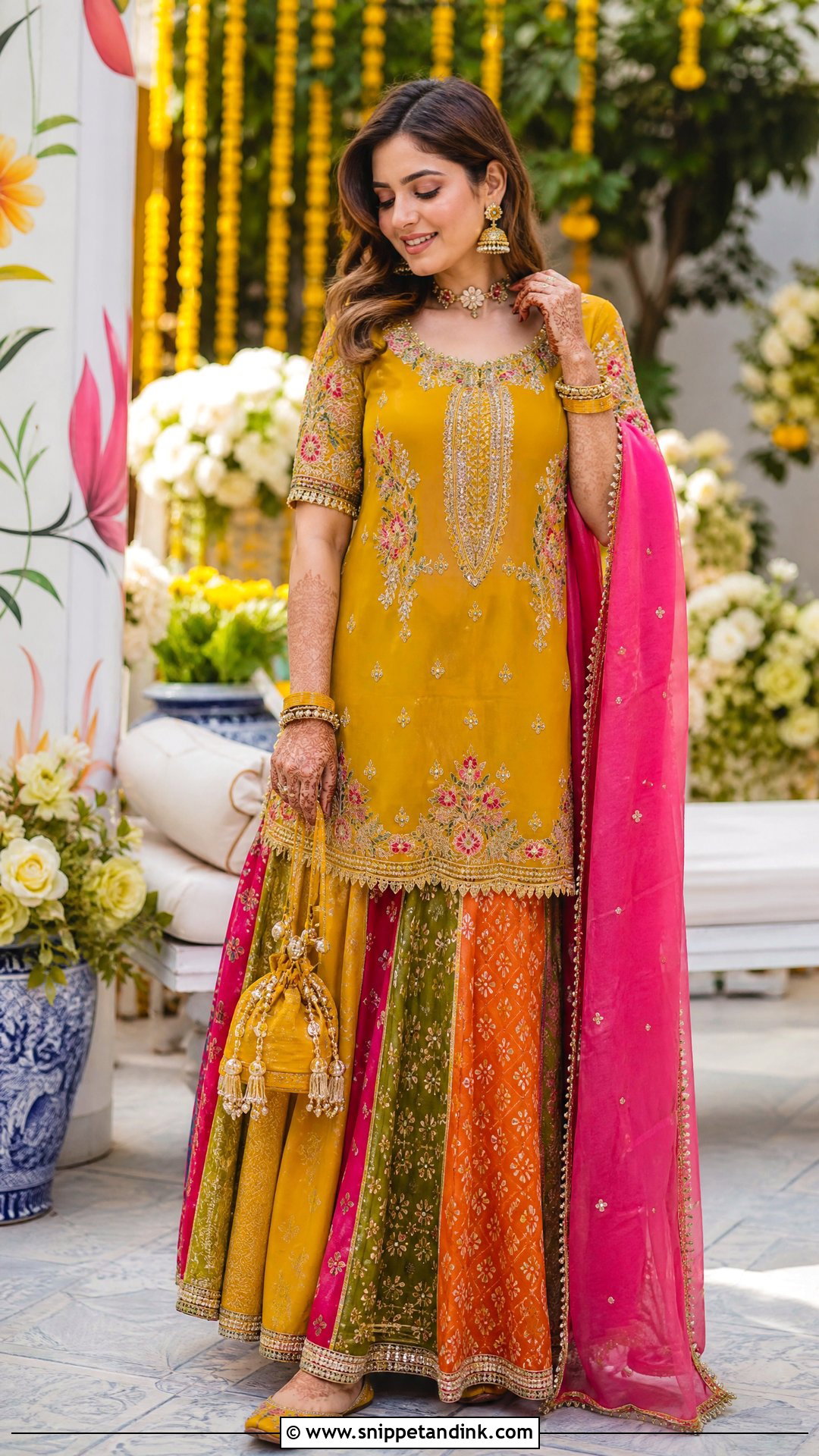 Mustard Kurti And Lehenga Pakistani Wedding Outfit - Snippet and Ink - 20 Pakistani Wedding Outfit Ideas