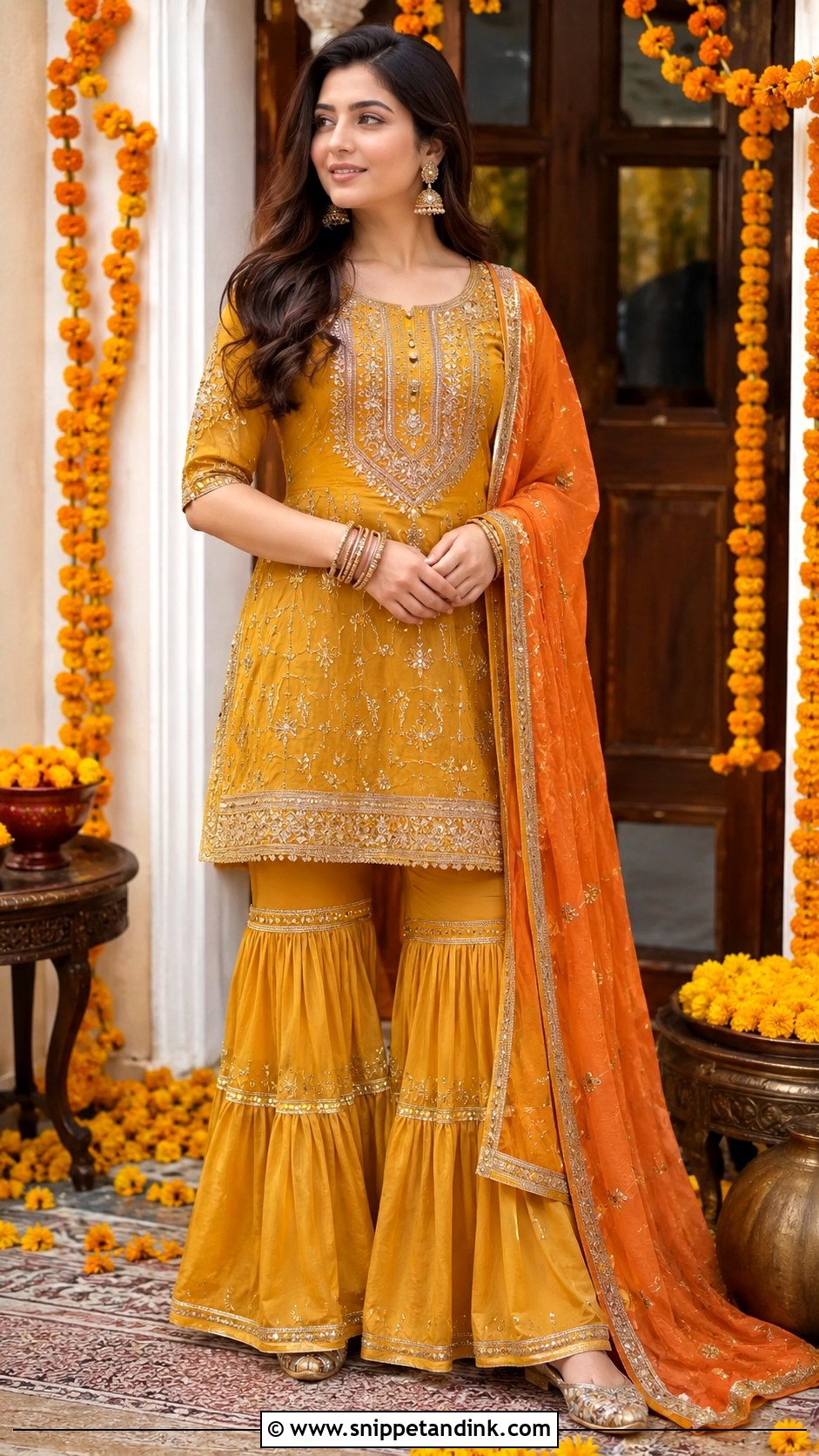 Mustard Mayoun Gharara - Snippet and Ink - 25 Mayoun Dress Ideas