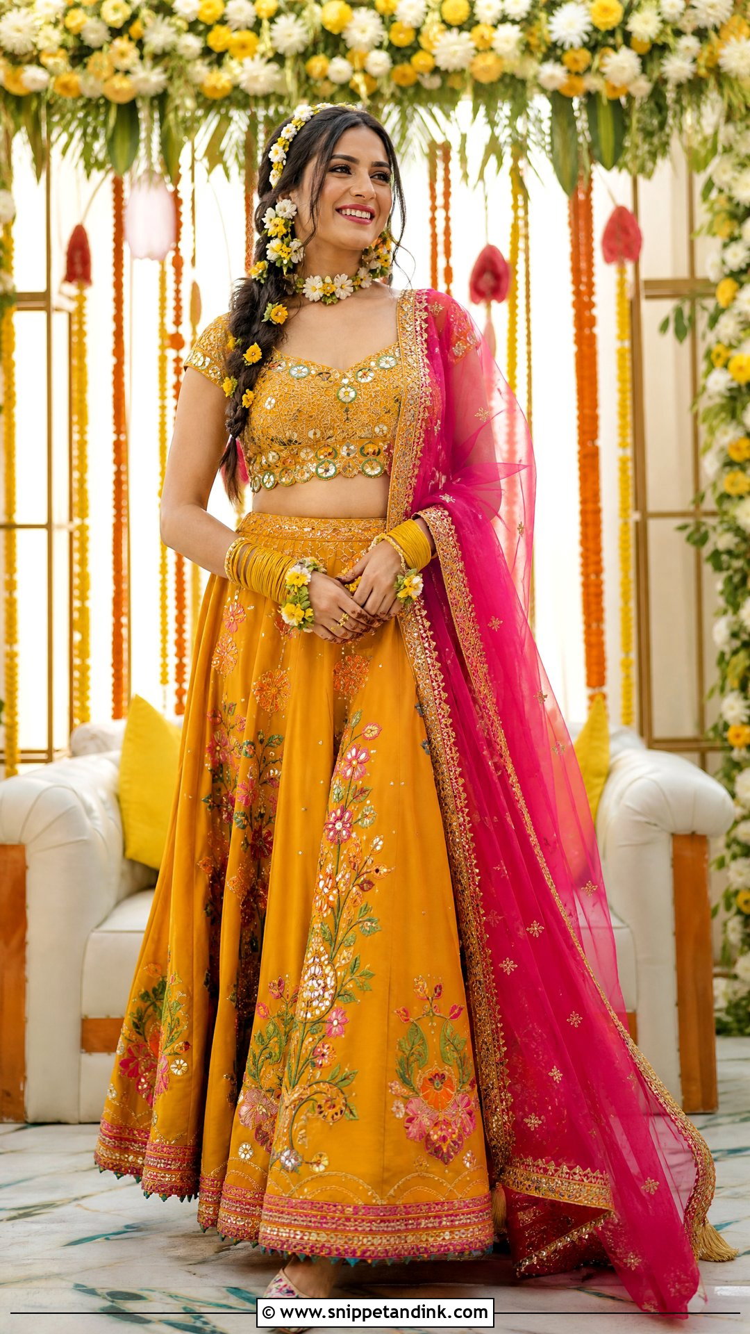 Mustard Mehndi Lehenga Pakistani Wedding Dress - Snippet and Ink - 20 New Pakistani Wedding Dresses