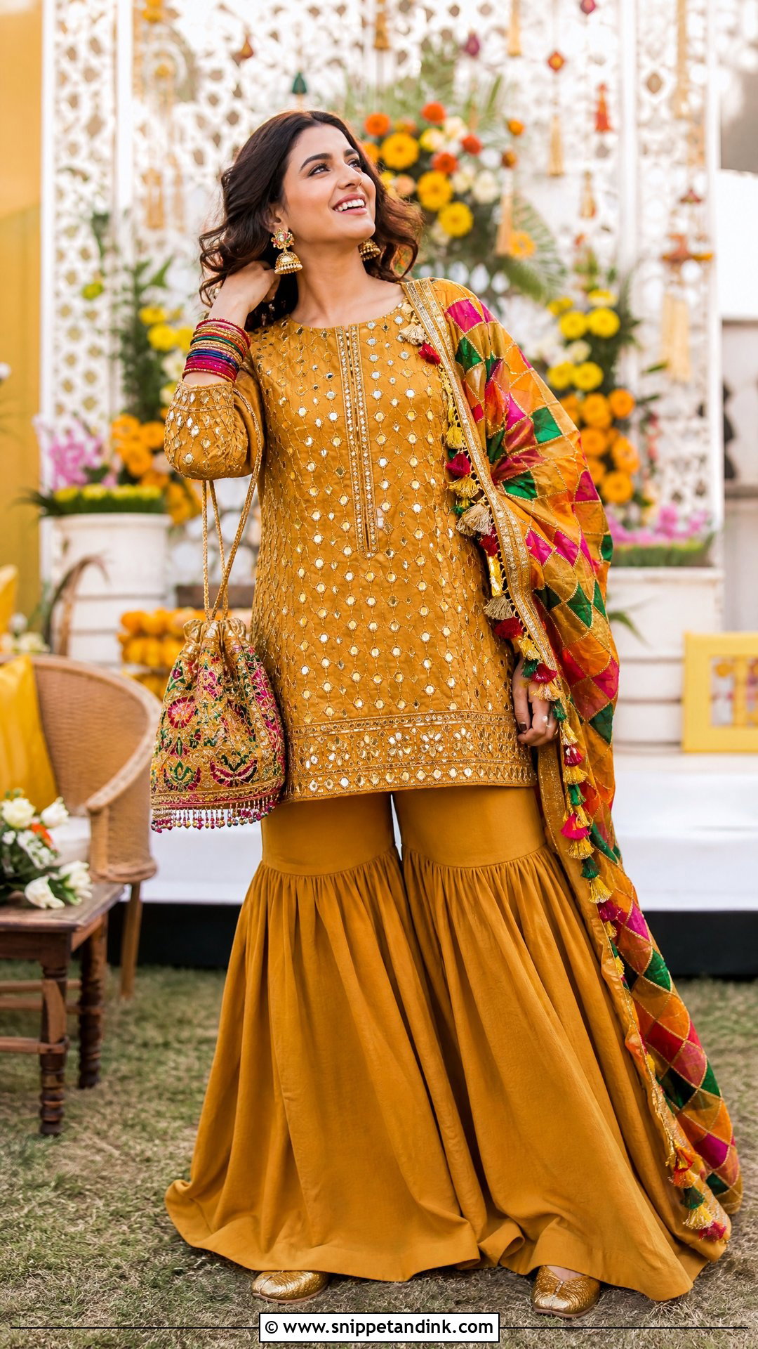 Mustard Mehndi Pakistani Wedding Suit - Snippet and Ink - 20 Pakistani Wedding Suits