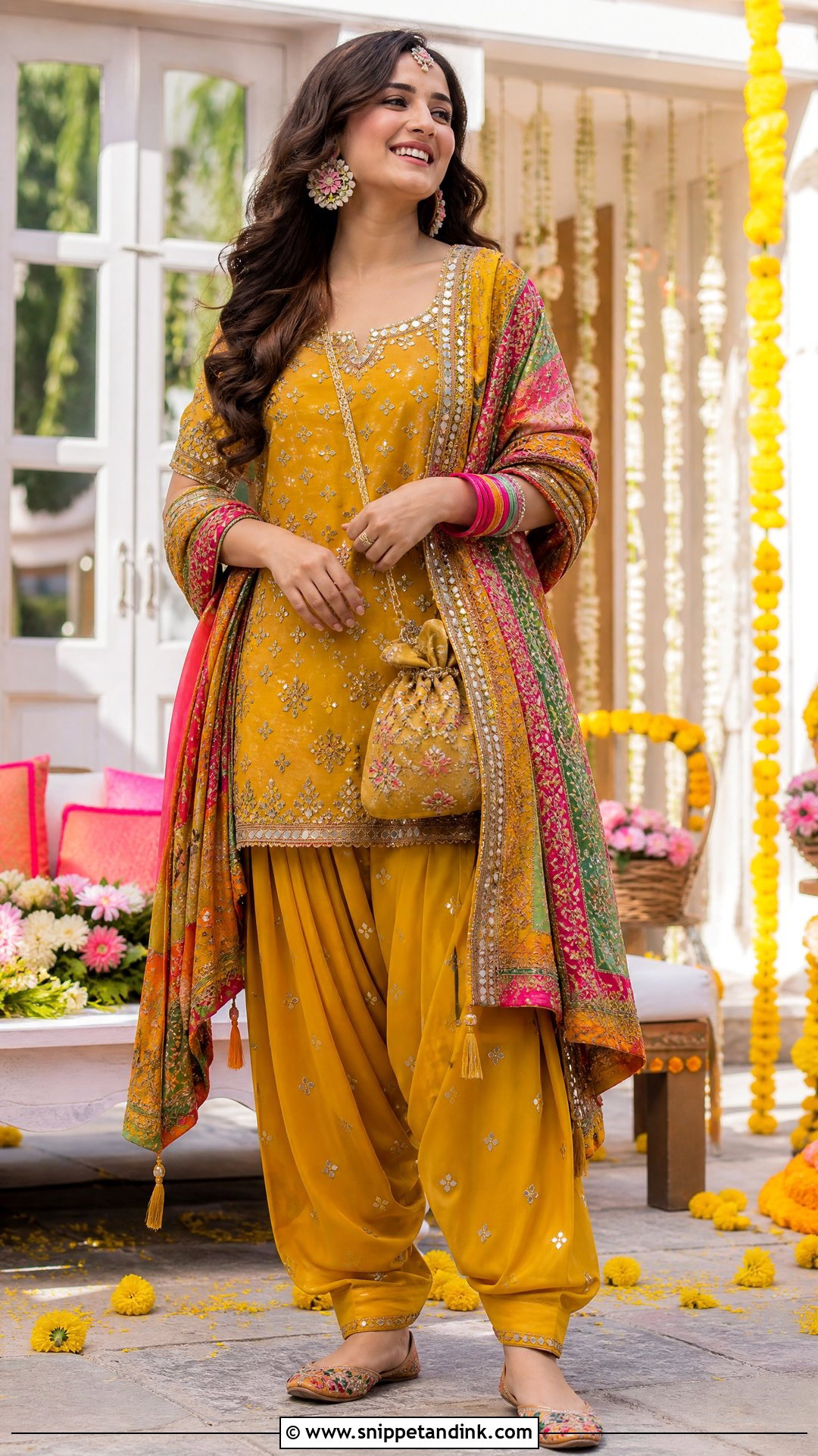 Mustard Mehndi Patiala Shalwar - Snippet and Ink - 20 Wedding Shalwar Design for Women Ideas