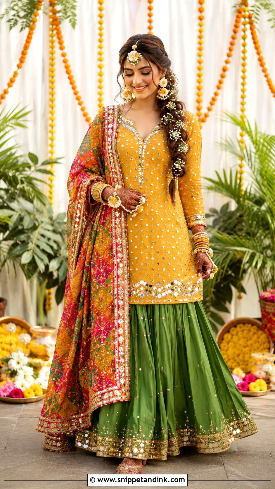 Mustard Mehndi Punjabi Bridal Suit - Snippet and Ink - 20 Indian Punjabi Bridal Suits