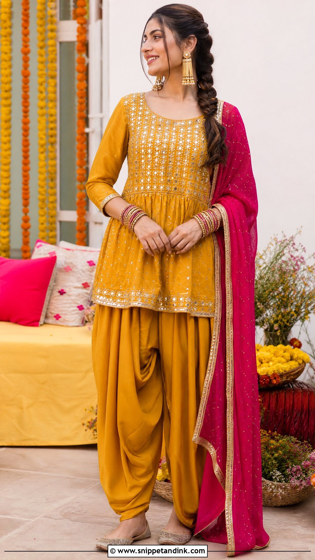 Mustard Pakistani Wedding Dhoti Shalwar Outfit - Snippet and Ink - 25 Simple Pakistani Wedding Dress Ideas