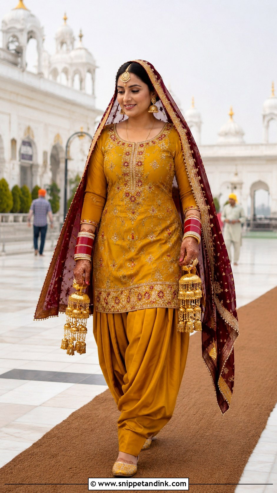 Mustard Patiala Suit For Anand Karaj Bride - Snippet and Ink - 20 Anand Karaj Suit Bride Ideas