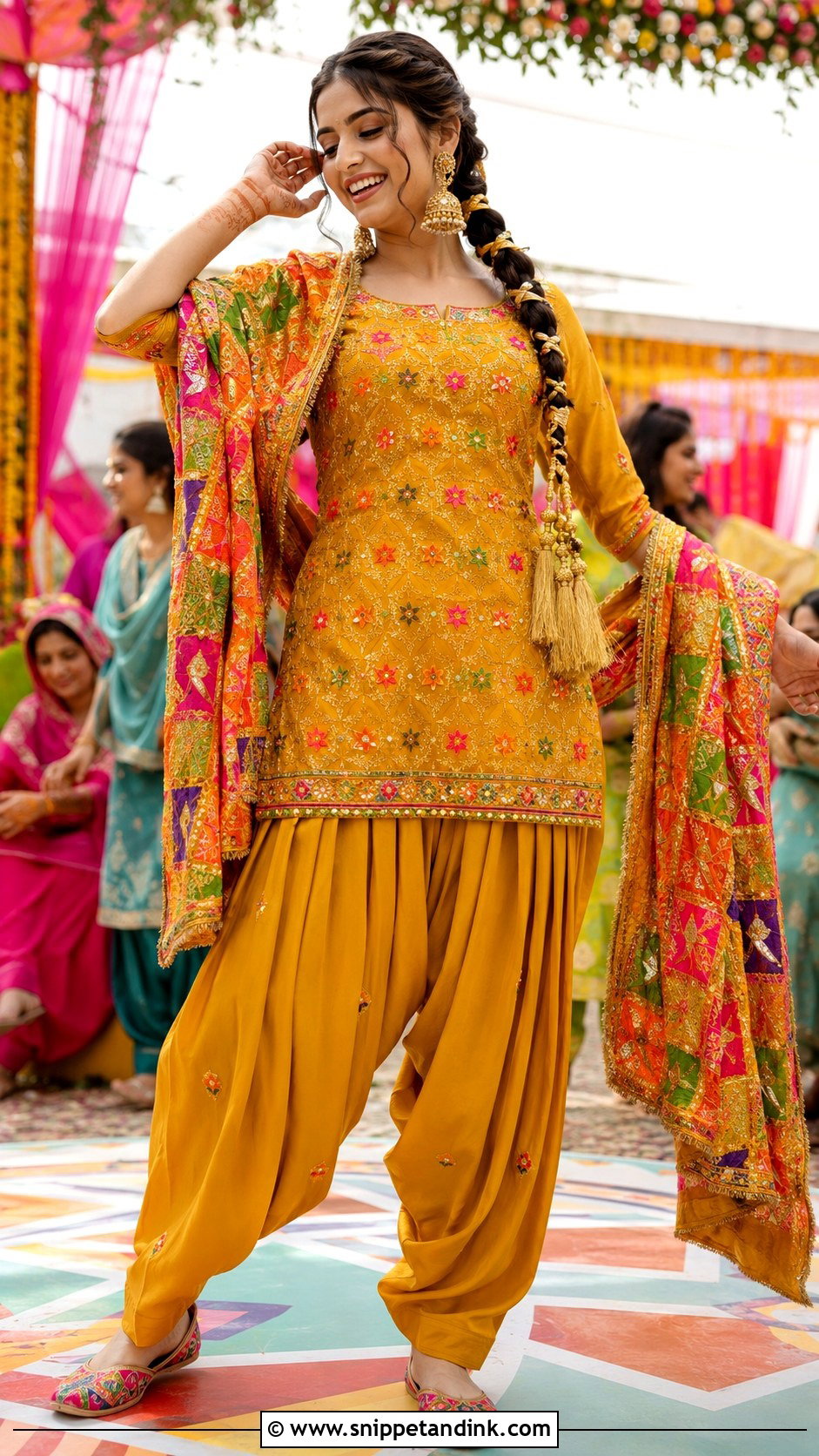 Mustard Patiala Suit Mehndi Outfit - Snippet and Ink - 20 Mehndi Ceremony Outfit for Sister Ideas