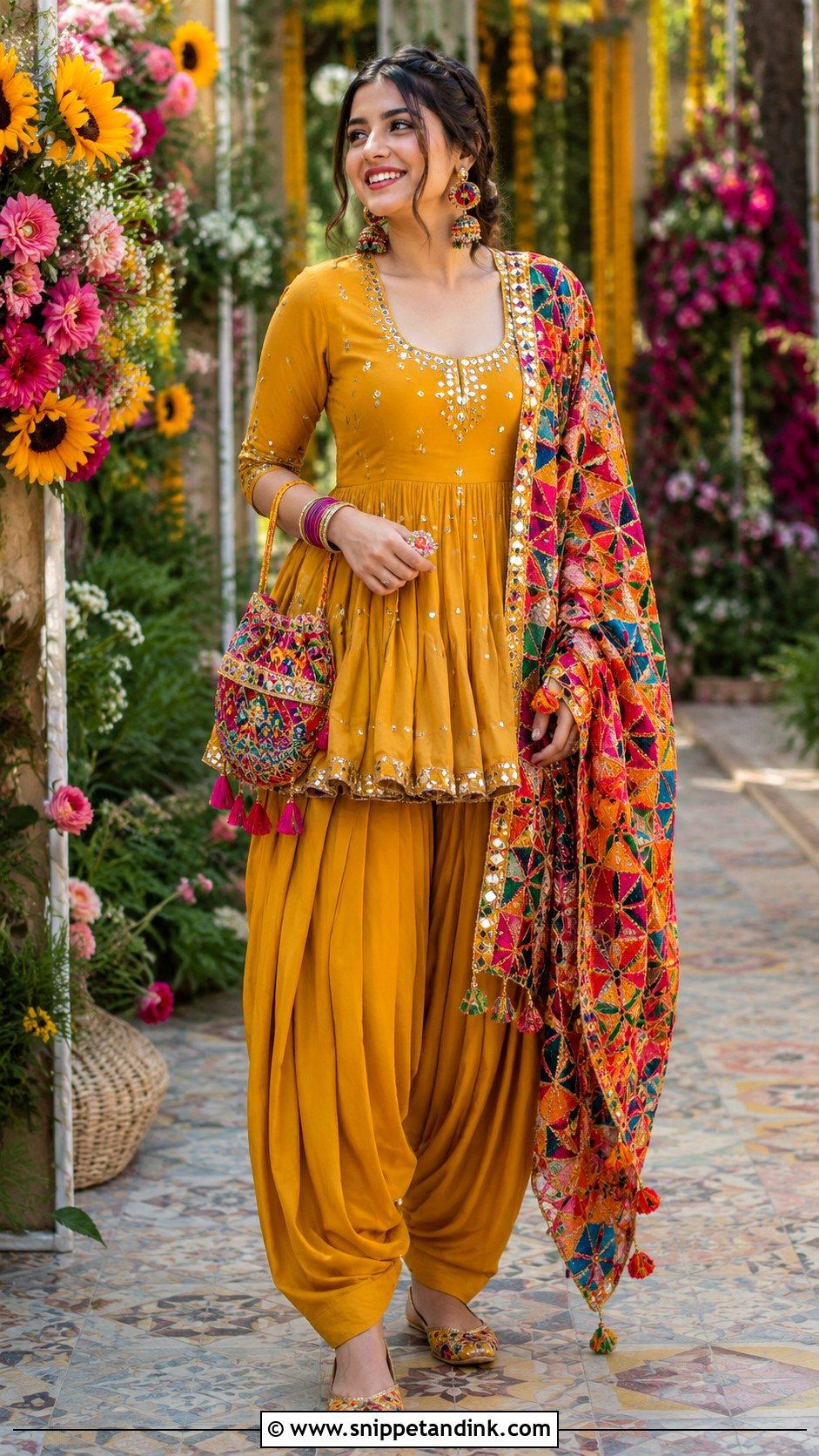 Mustard Peplum Patiala Punjabi Salwar Suit - Snippet and Ink - 20 Punjabi Salwar Suits Party Wear Wedding