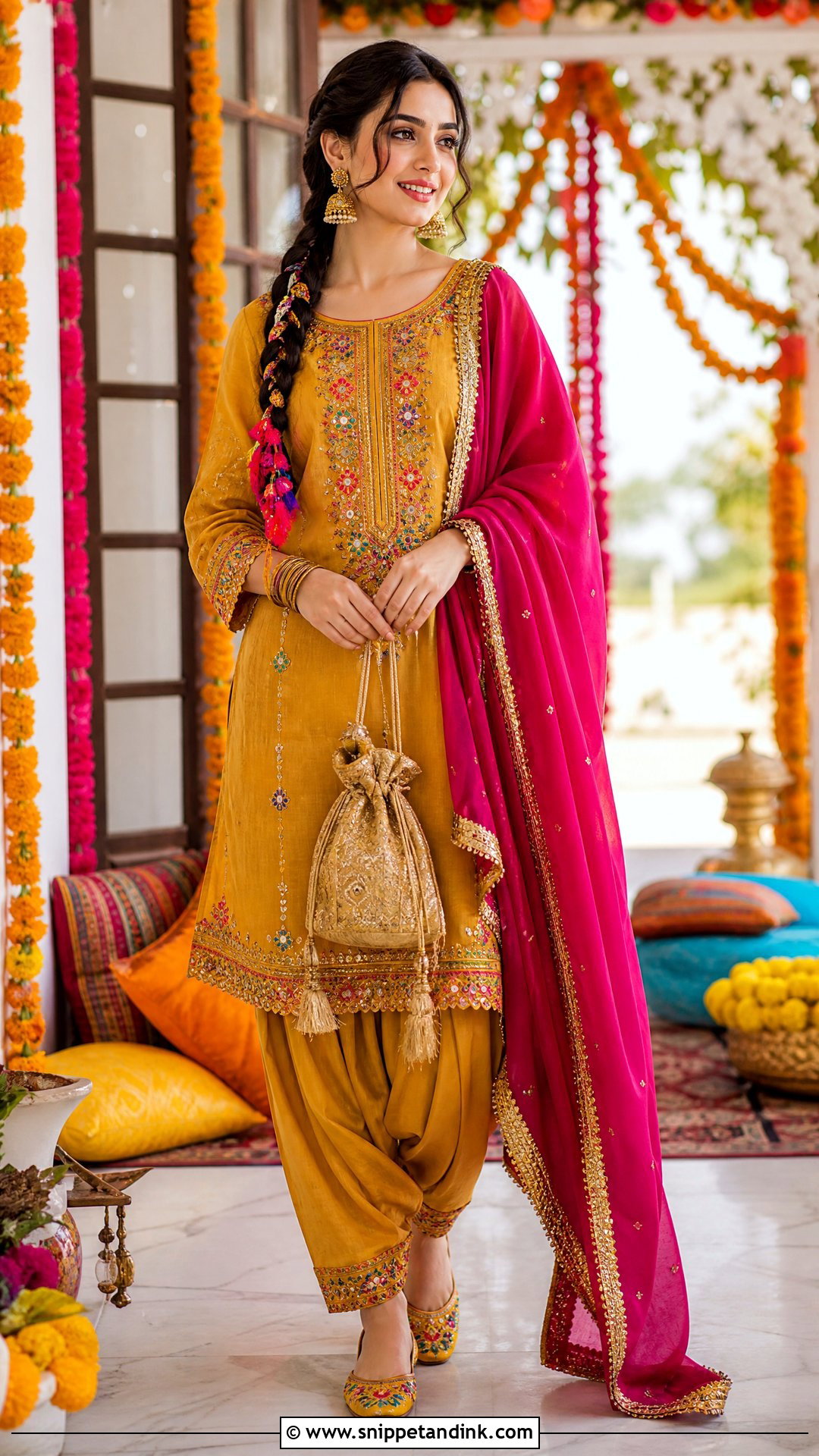 Mustard Shalwar Kameez For Dholki - Snippet and Ink - 20 Pakistani Function Dresses