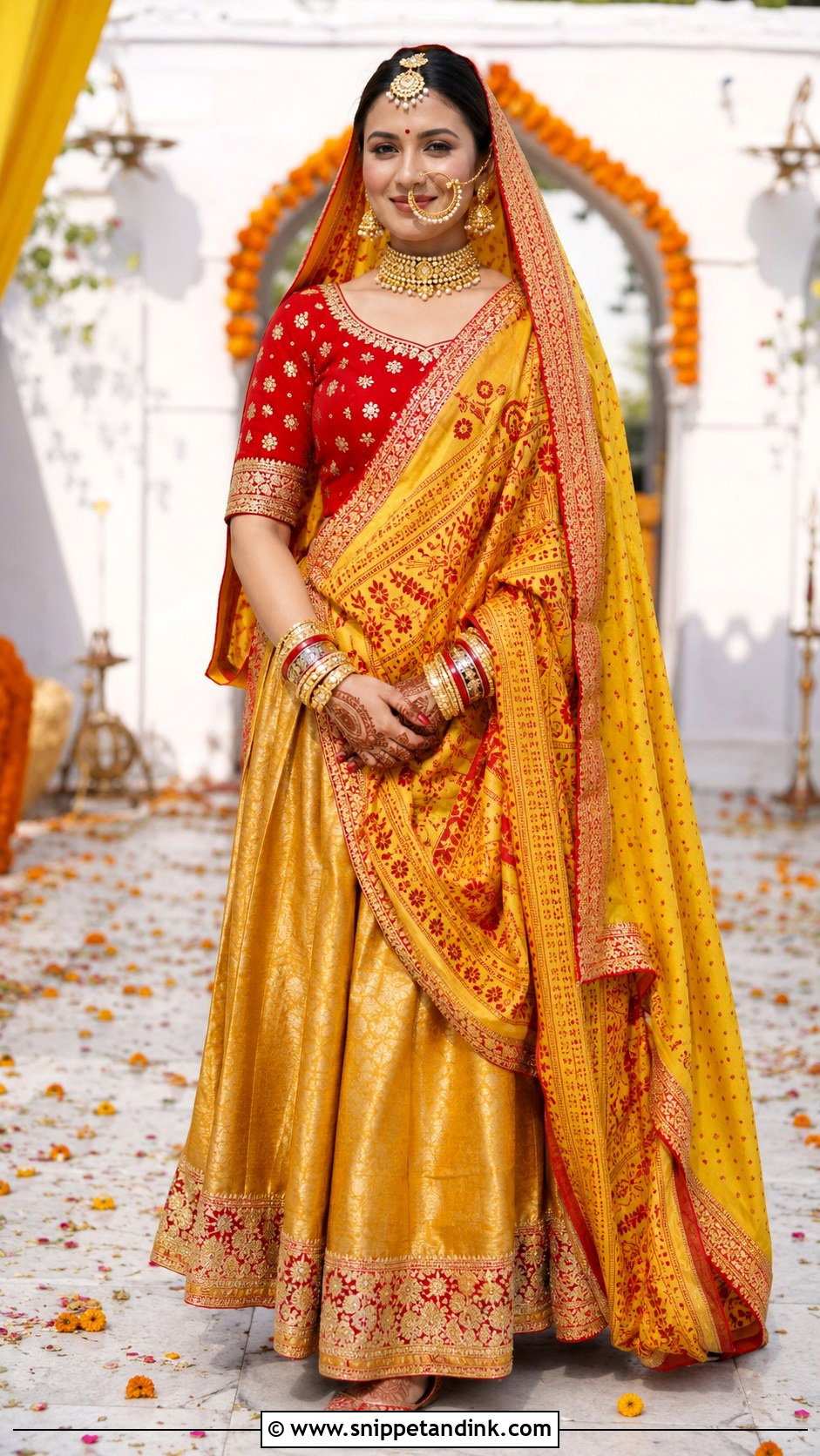 Mustard Silk Lehenga Kumauni Bride - Snippet and Ink - 20 Kumauni Bride Ideas