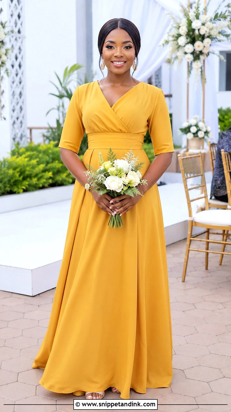Mustard Yellow A Line Bridal Train Dress - Snippet and Ink - 20 Bridal Train Dresses Nigeria