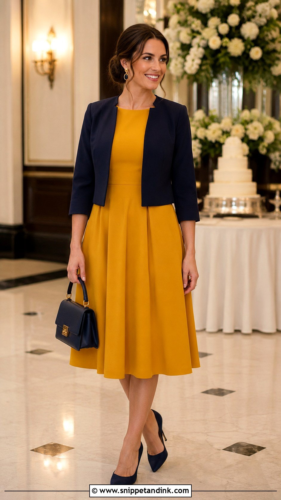 Mustard Yellow A Line Dress Wedding Outfit - Snippet and Ink - 20 Mustard Yellow Dress Outfit Wedding Ideas