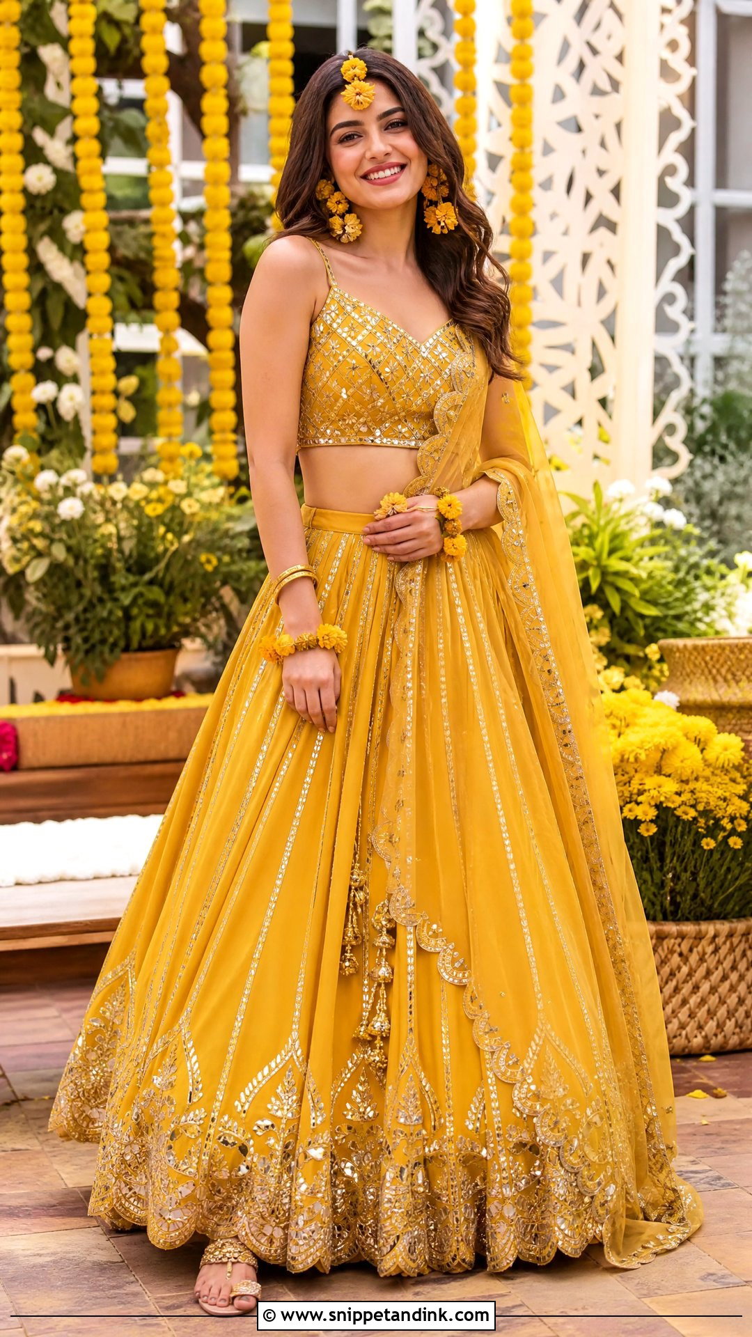 Mustard Yellow Lehenga For Haldi - Snippet and Ink - 25 Yellow Outfit for Haldi Function Ideas