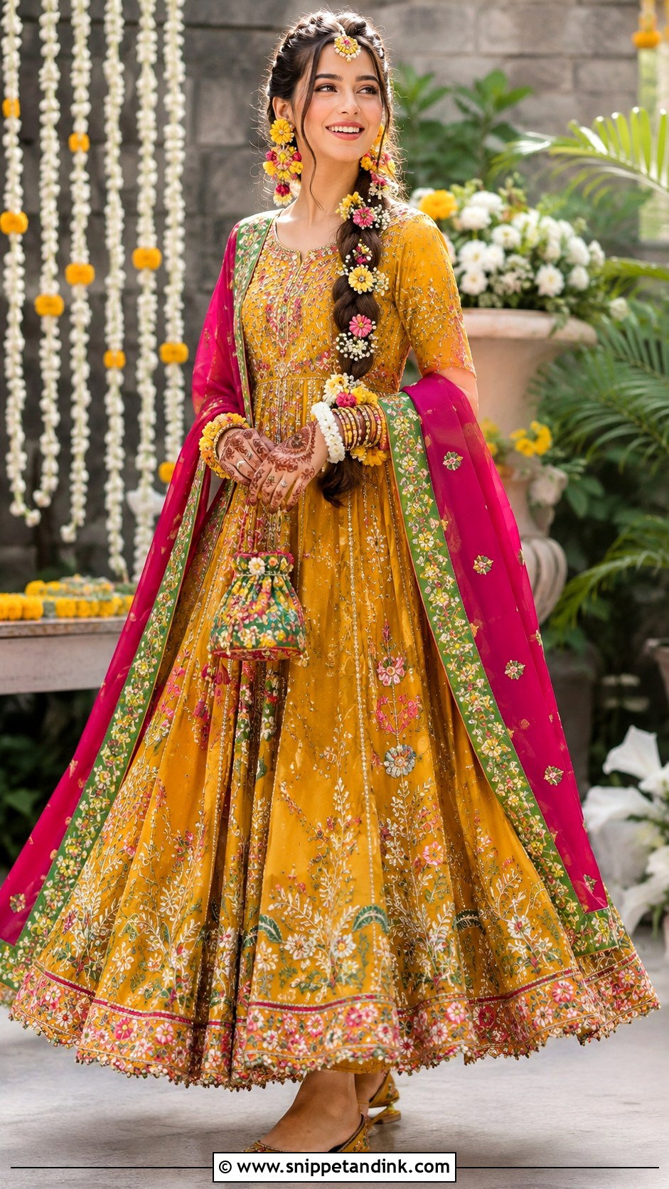 Mustard Yellow Mehndi Pishwas Haris Shakeel Bridal Dress - Snippet and Ink - 20 Haris Shakeel Bridal Dresses