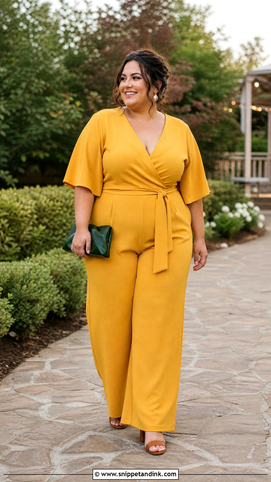 Mustard Yellow Plus Size Wedding Jumpsuit - Snippet and Ink - 20 Plus Size Jumpsuit Wedding Ideas