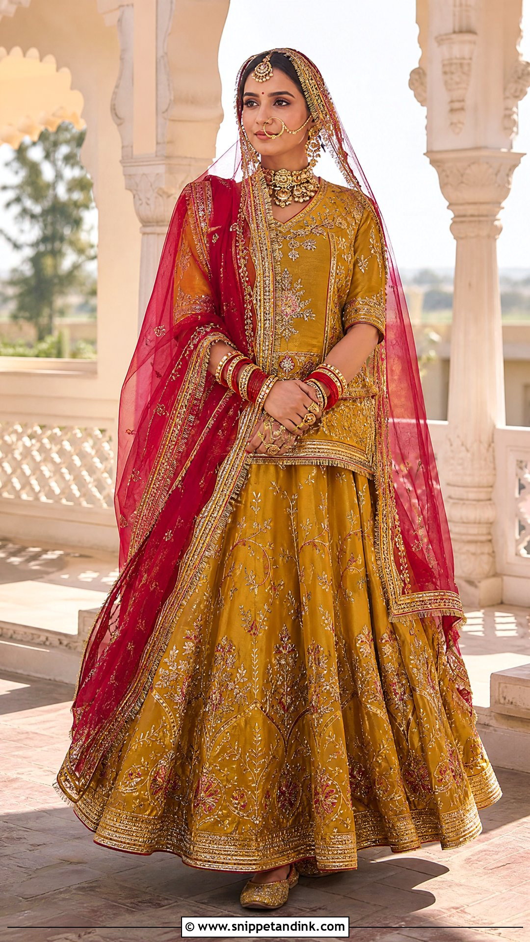 Mustard Yellow Rajputi Bridal Poshak - Snippet and Ink - 20 Rajputi Bridal Poshak Ideas