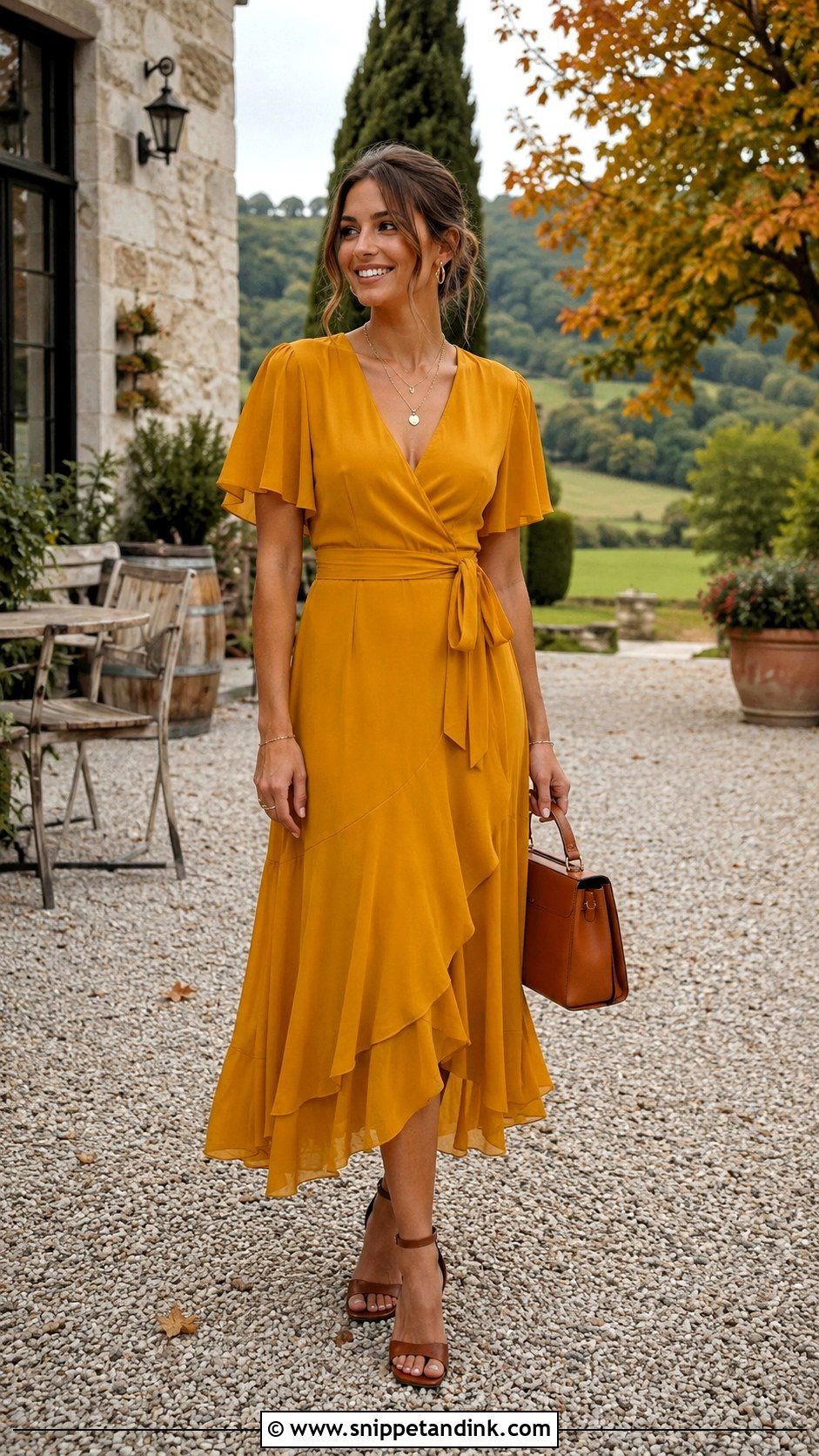 Mustard Yellow September Wedding Guest Dress - Snippet and Ink - 20 September Wedding Dress Ideas