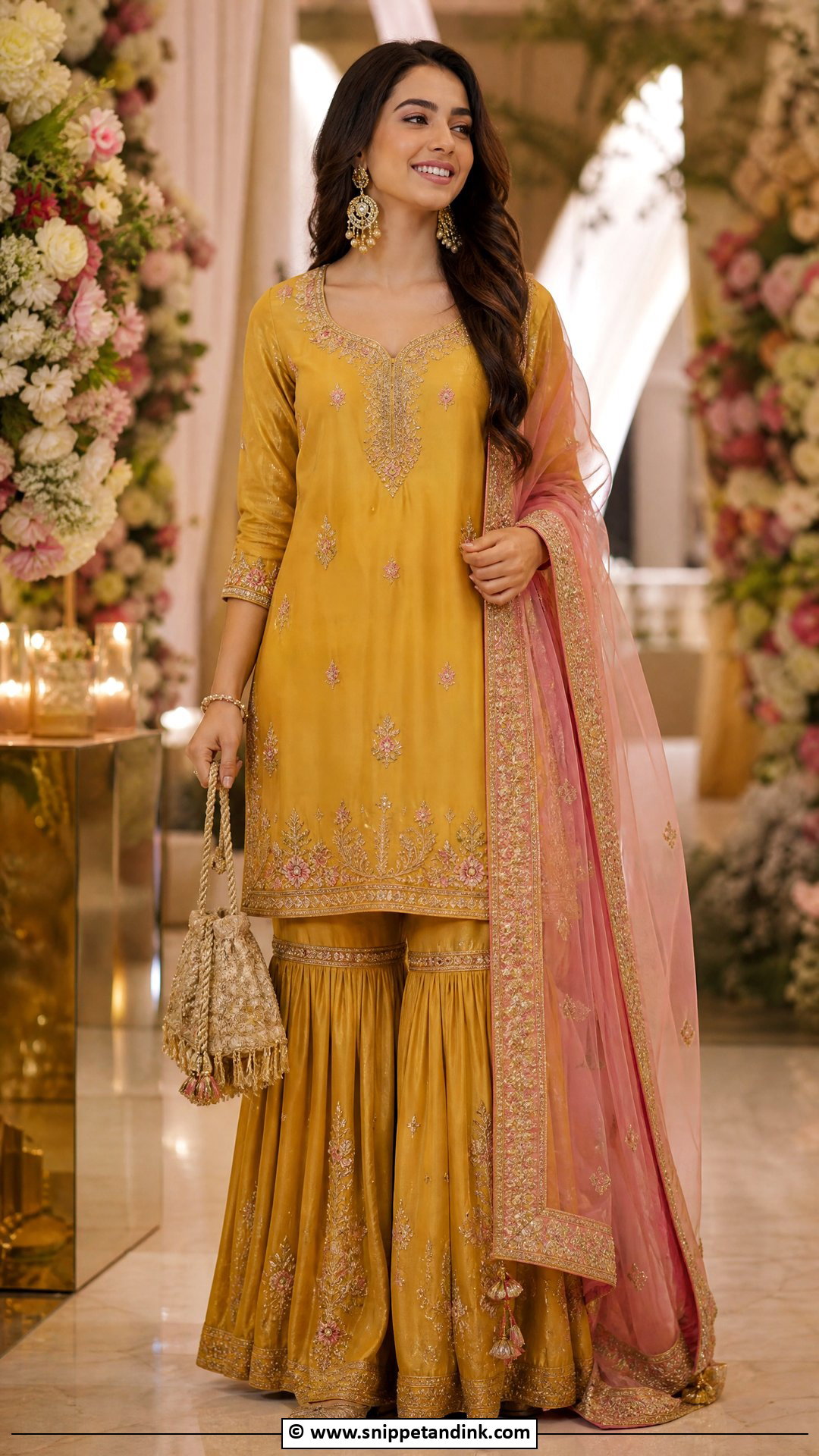 Mustard Yellow Sharara Set - Snippet and Ink - 30 Yellow Sharara Ideas