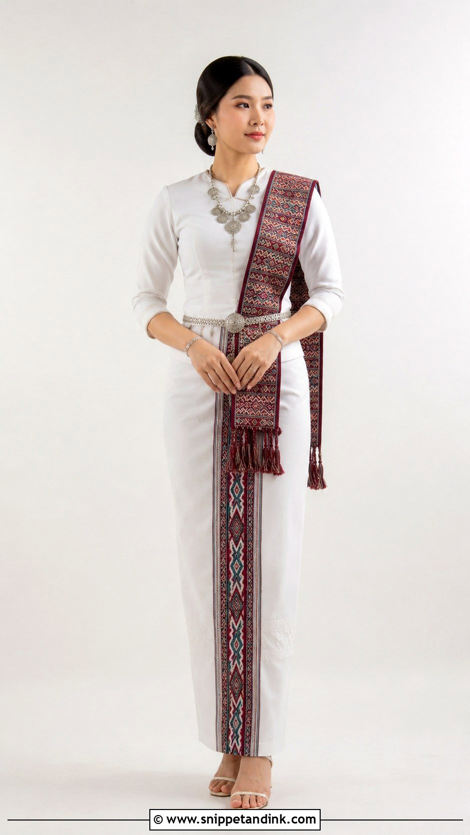 Myanmar Wedding Dress With Kachin Inspired Details - Snippet and Ink - 25 Myanmar Traditional Wedding Dress Ideas