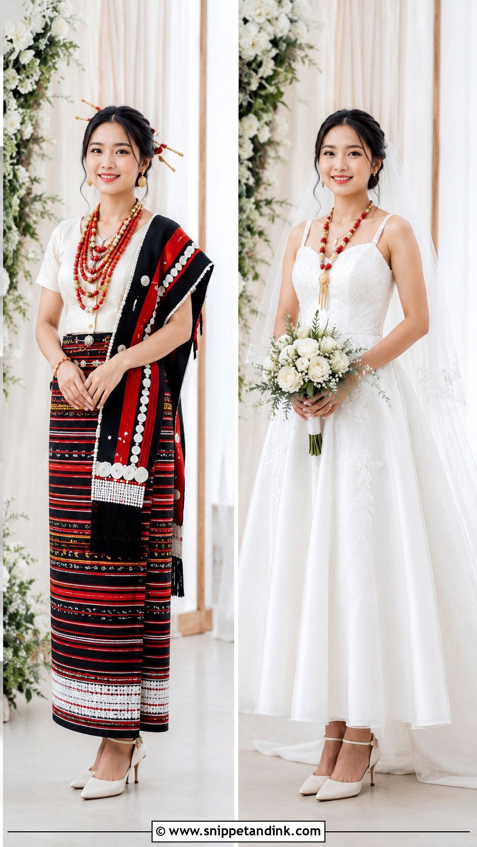 Naga Bride Traditional Ceremony And White Gown Look - Snippet and Ink - 20 Naga Brides Ideas