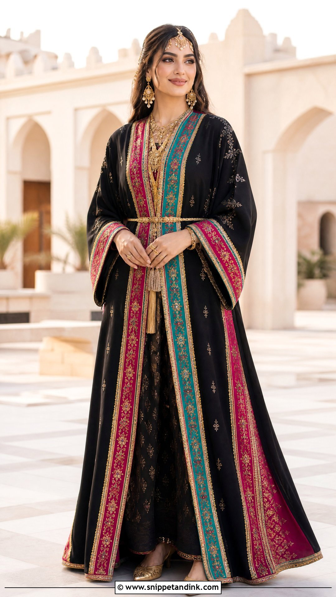 Najdi Embroidered Wedding Thobe - Snippet and Ink - 20 Traditional Arabic Wedding Dress Ideas