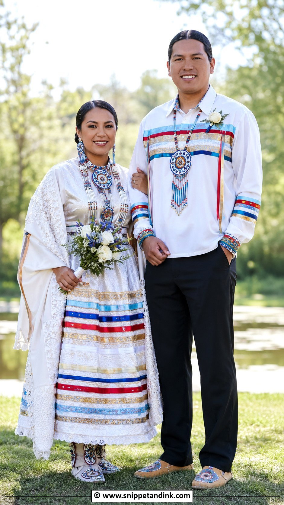 Native American Ribbon Wedding Attire - Snippet and Ink - 35 Traditional Wedding Attire Ideas