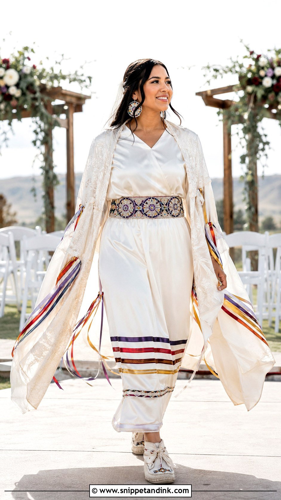 Native Wedding Dress With Ribbon Skirt - Snippet and Ink - 20 Native Wedding Dress Ideas