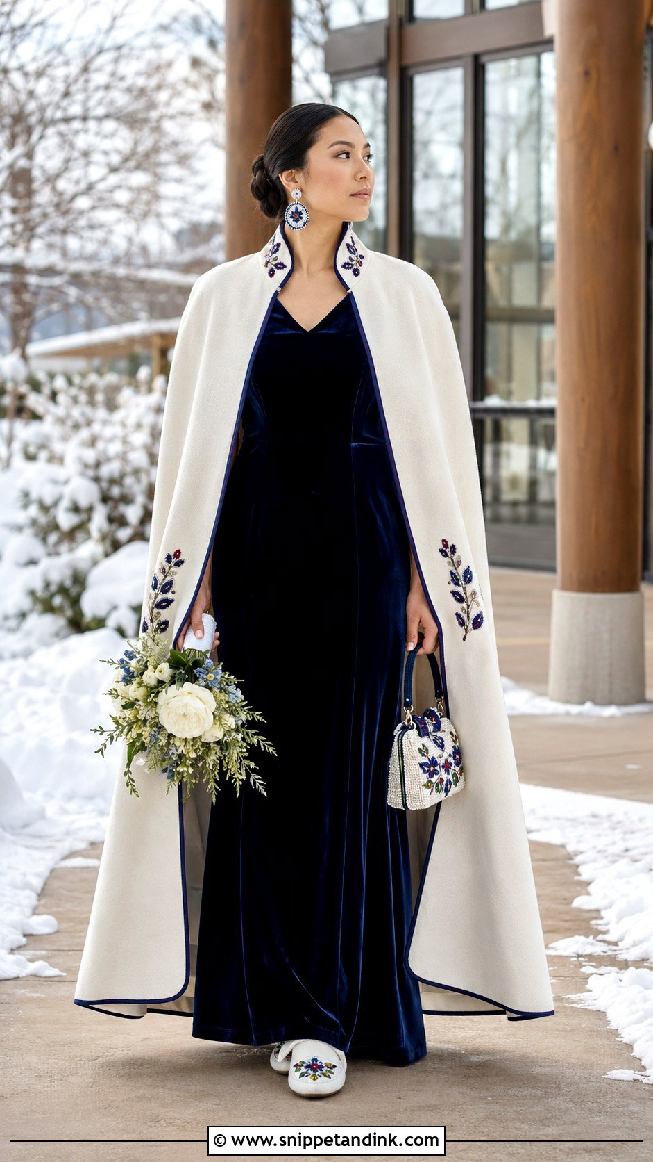Native Wedding Dress With Wool Cape - Snippet and Ink - 20 Native Wedding Dress Ideas