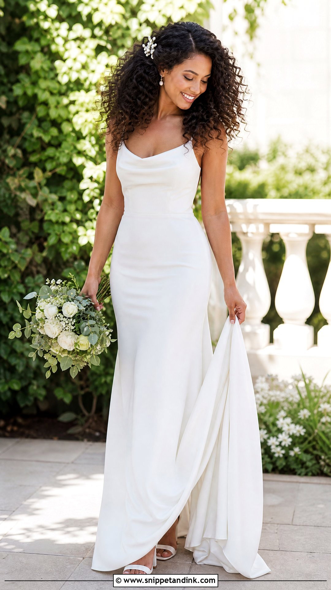 Natural Curl Hair Down Bridal Look - Snippet and Ink - 20 Hair Down Bridal Styles