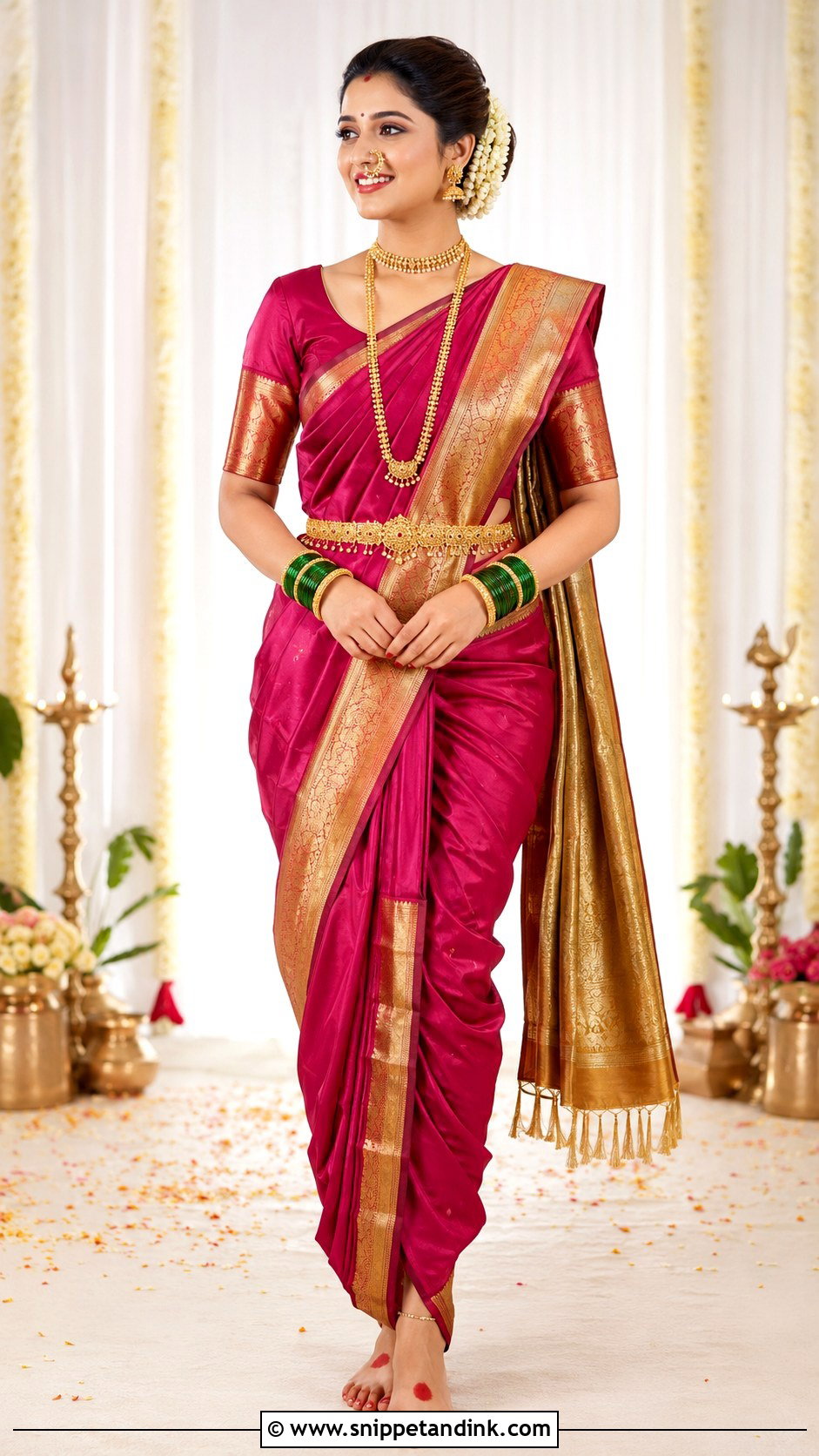 Navvari Bridal Look With Shela - Snippet and Ink - 30 Navvari Bridal Look Ideas