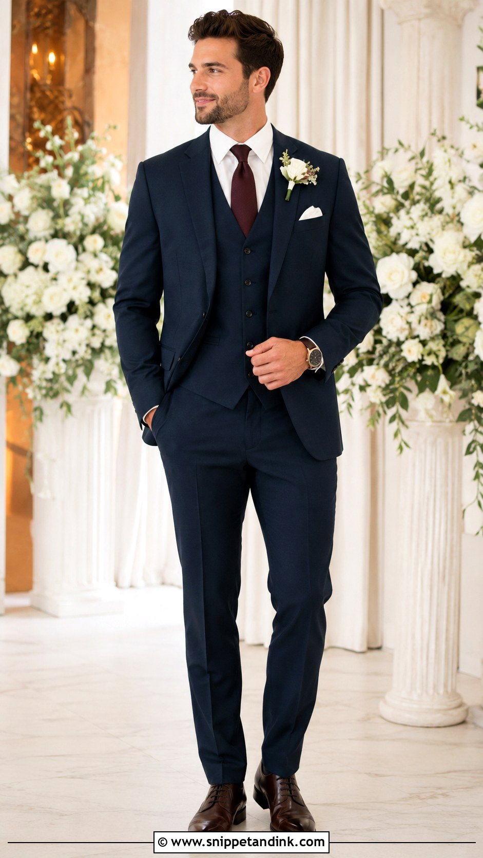 Navy 3 Piece Wedding Suit - Snippet and Ink - 20 3 Piece Suit Wedding Ideas