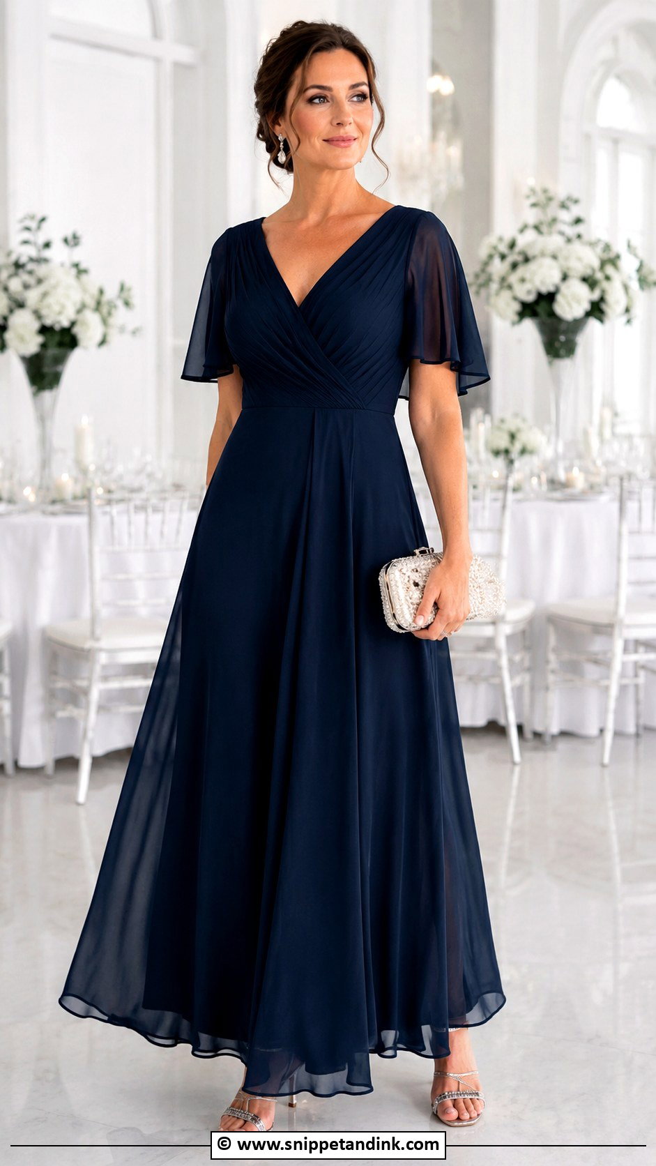 Navy A Line Gown Outfit - Snippet and Ink - 30 A Line Gown Ideas