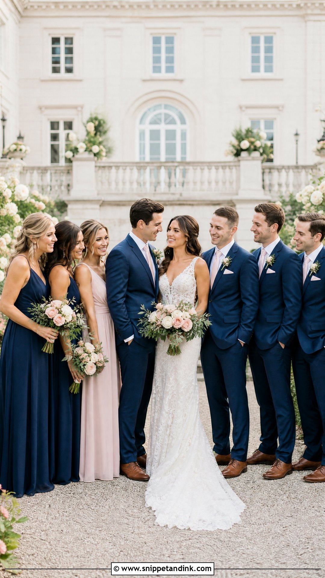 Navy And Blush Bridal Party - Snippet and Ink - 20 Navy Bridal Parties Ideas