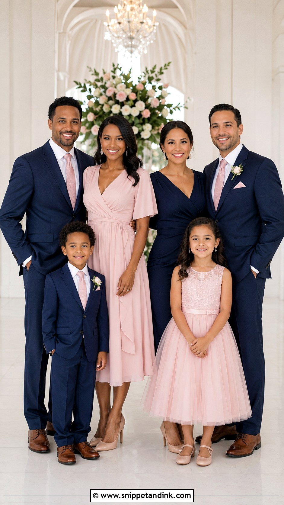 Navy And Blush Family Wedding Attire - Snippet and Ink - 20 Family Wedding Attire Ideas