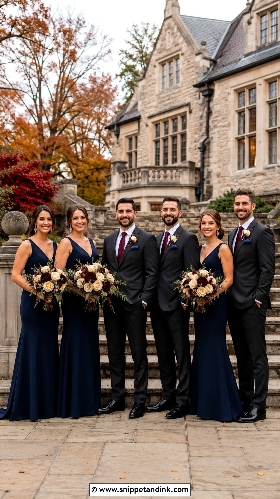 Navy And Burgundy Bridal Party - Snippet and Ink - 20 Navy Bridal Parties Ideas