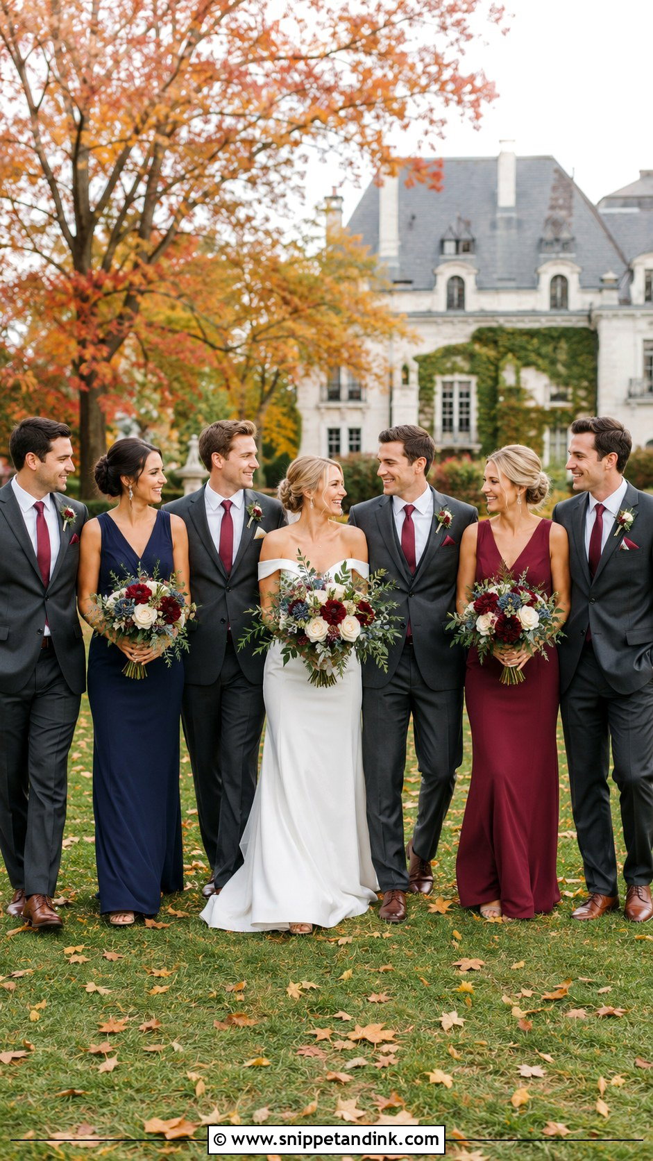 Navy And Burgundy Bridal Party - Snippet and Ink - 20 Navy Bridal Party Ideas