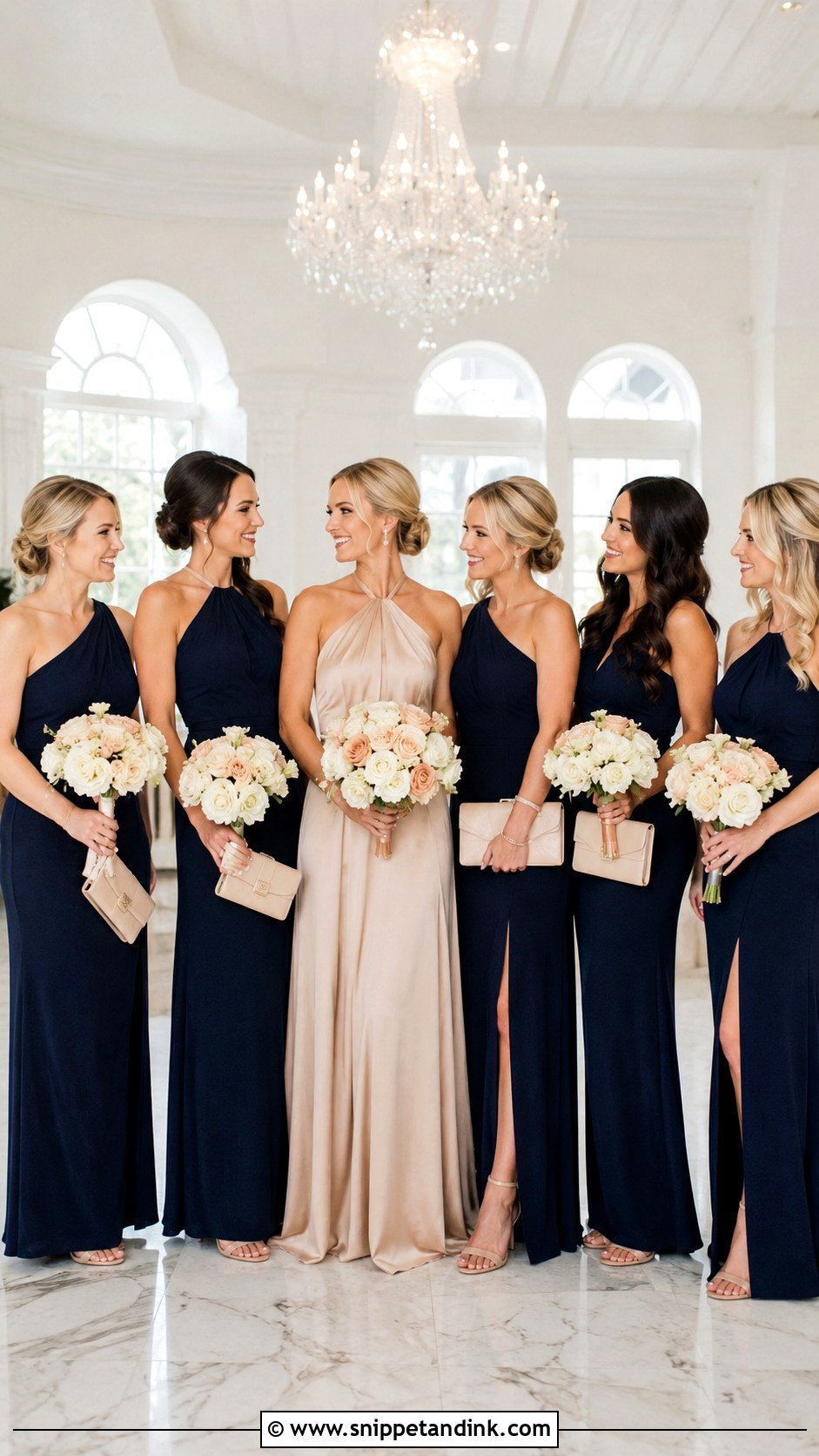 Navy And Champagne Bridal Party - Snippet and Ink - 20 Navy Bridal Party Ideas