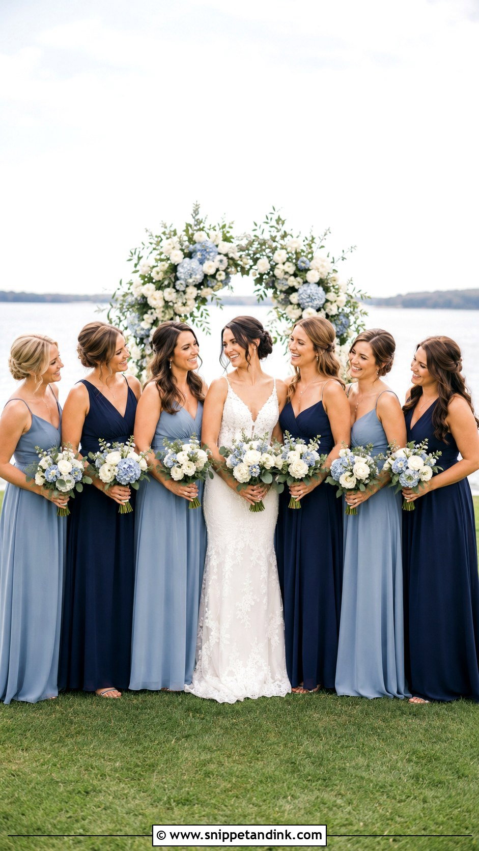 Navy And Dusty Blue Bridal Party - Snippet and Ink - 20 Navy Bridal Party Ideas
