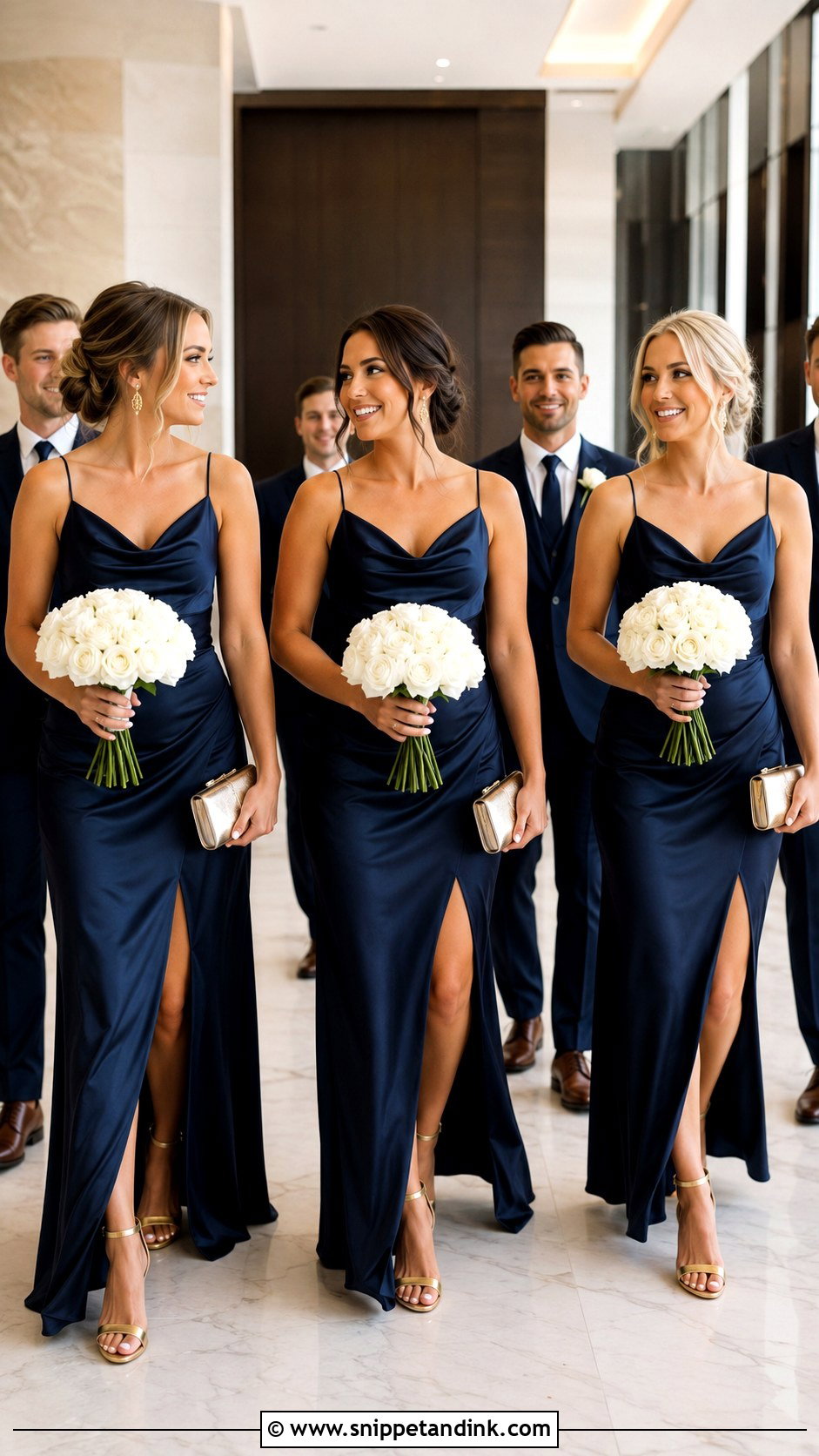 Navy And Gold Bridal Party - Snippet and Ink - 20 Navy Bridal Party Ideas