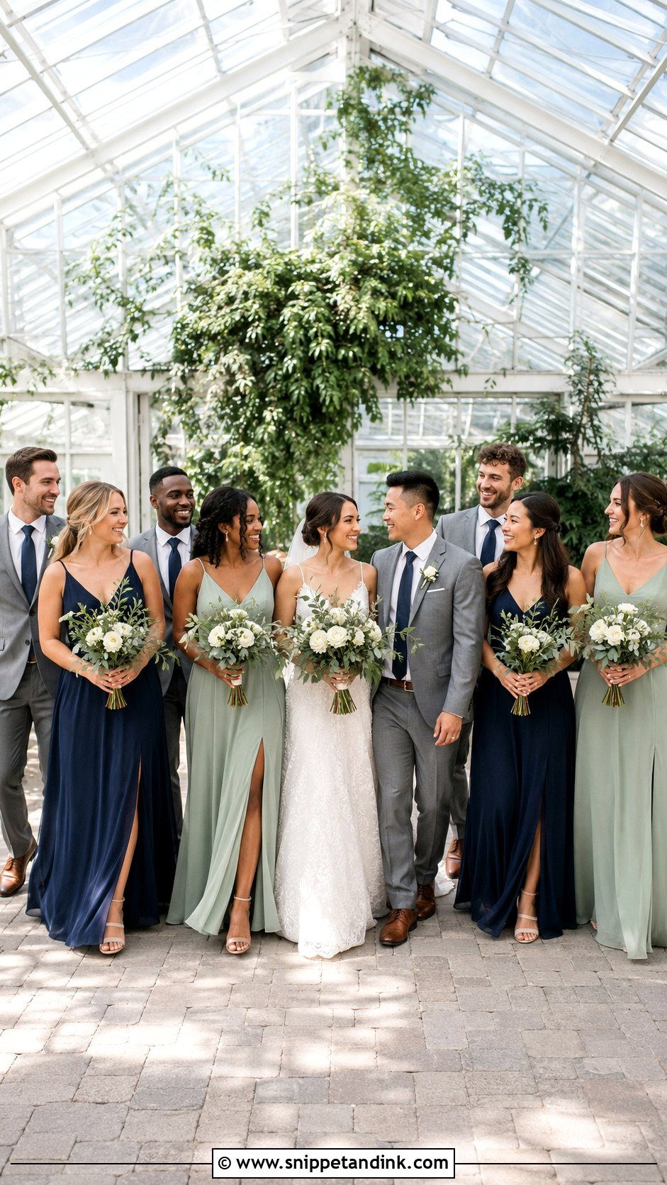 Navy And Sage Bridal Party - Snippet and Ink - 20 Navy Bridal Party Ideas