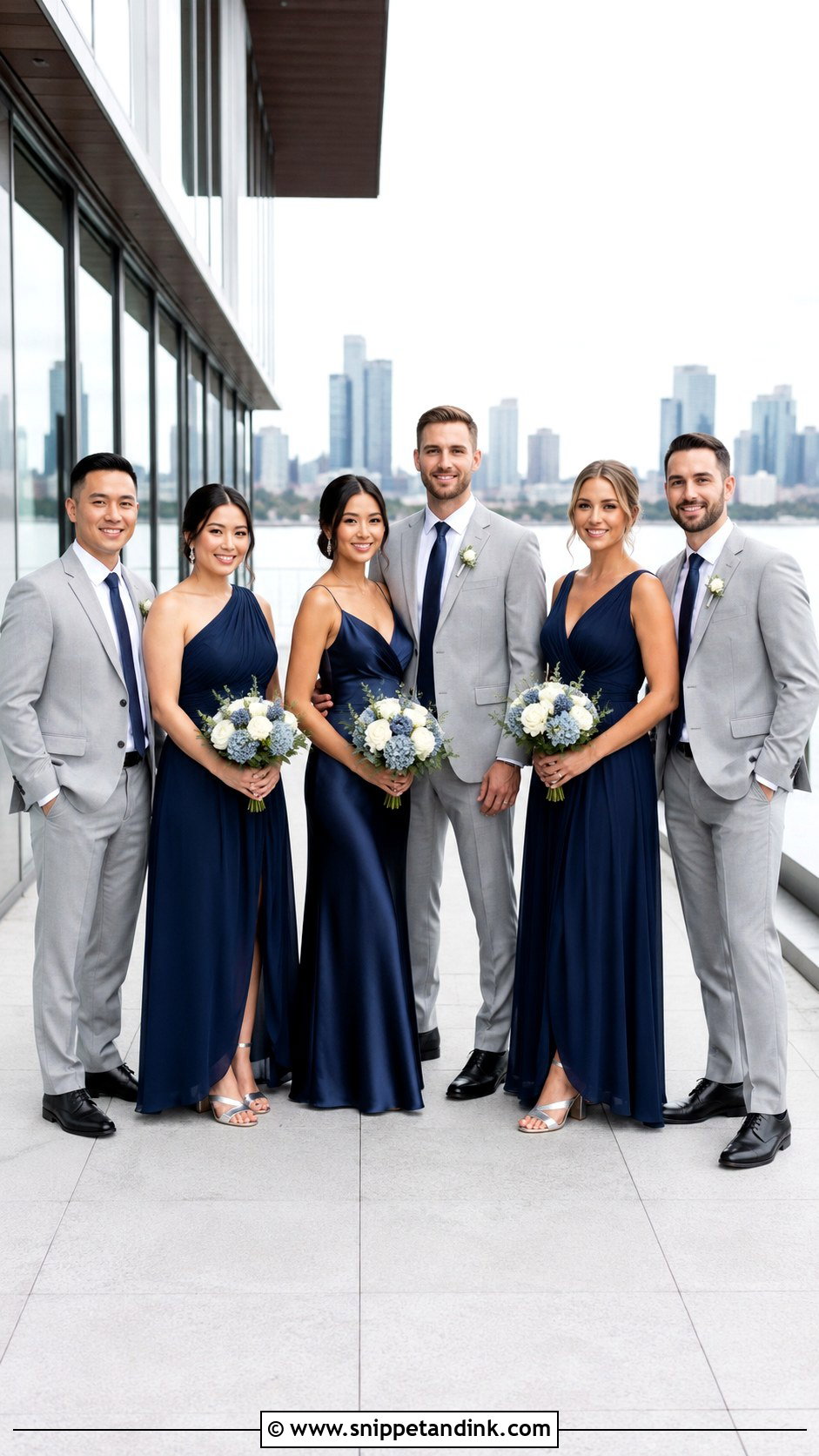 Navy And Silver Bridal Party - Snippet and Ink - 20 Navy Bridal Parties Ideas